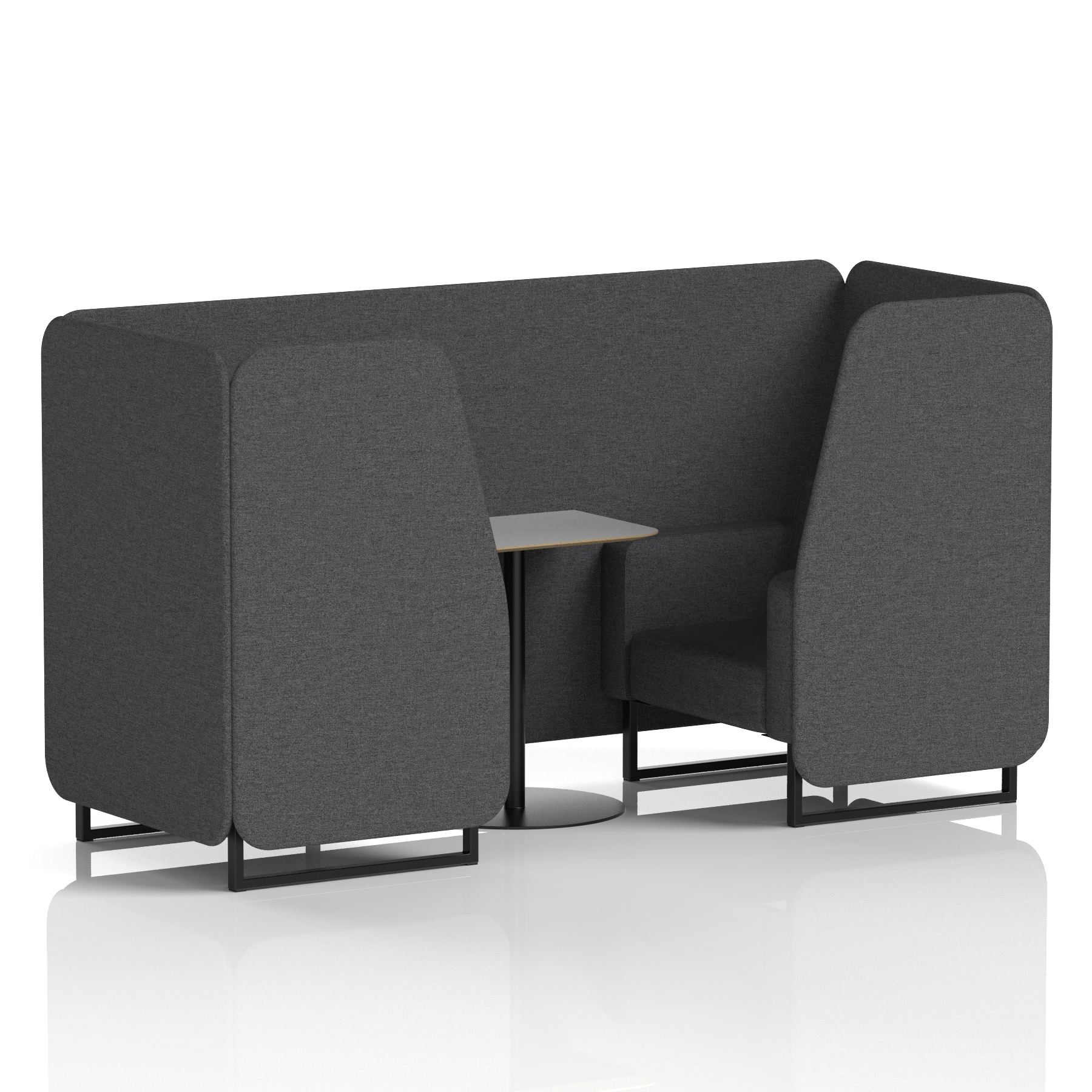 Brixworth Booth With Black Legs And Grey Table In Single Tone 2 Seater Crucible Panels And Sofa Band 1 - Rivet