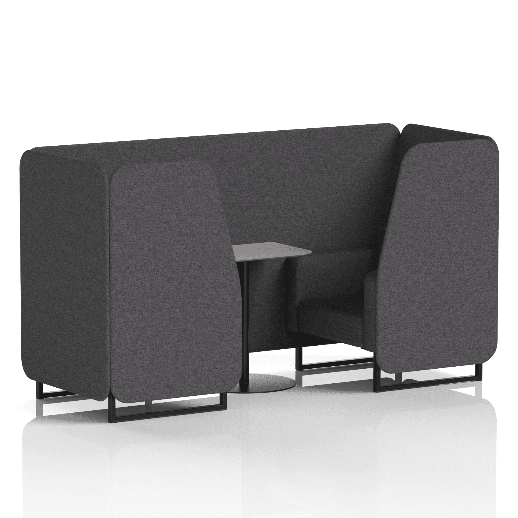 Brixworth Booth With Black Legs And Grey Table In Single Tone 2 Seater Crucible Panels And Sofa Band 1 - Rivet
