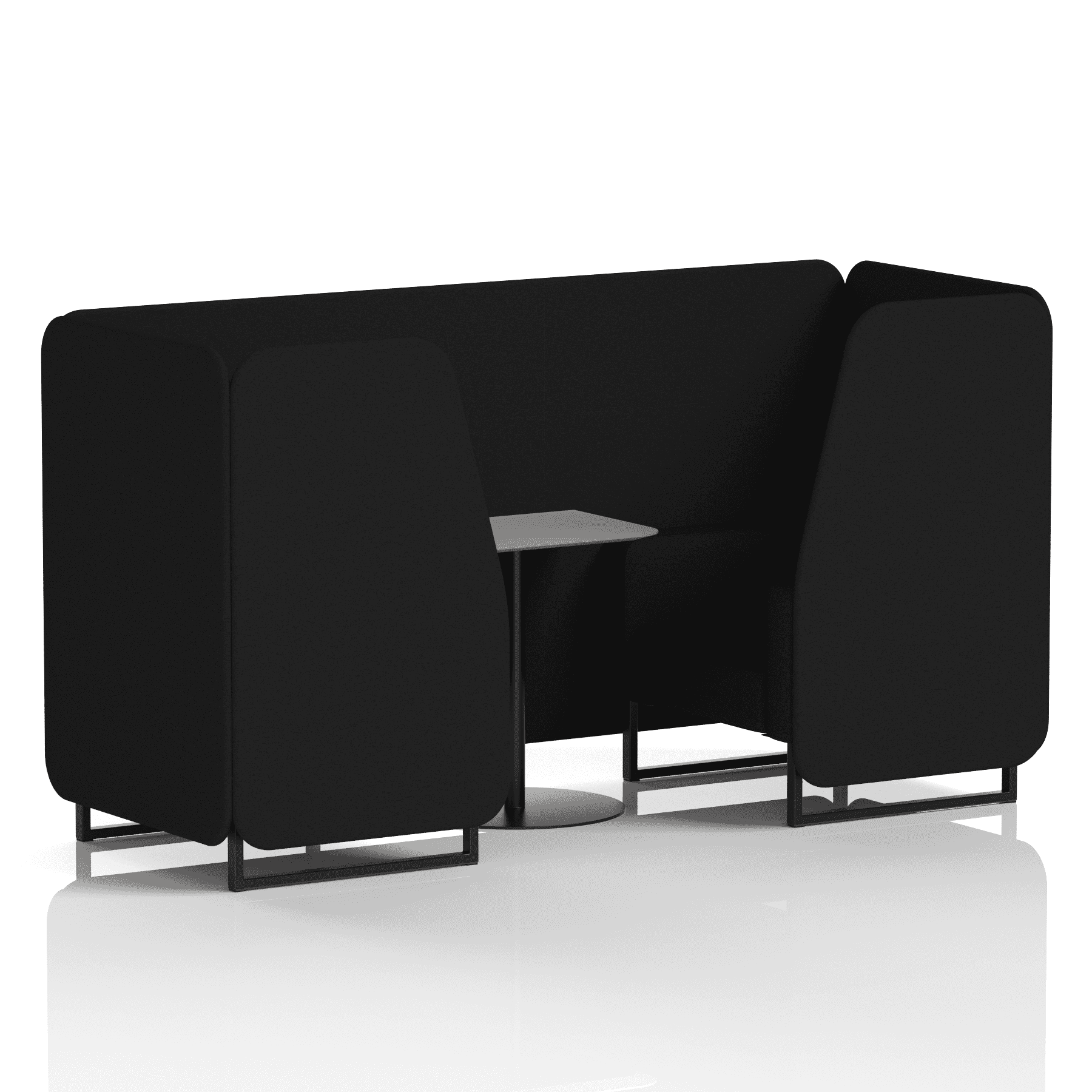Brixworth Booth With Black Legs And Grey Table In Single Tone 6 Seater Crucible Panels And Sofa Band 1 - Rivet