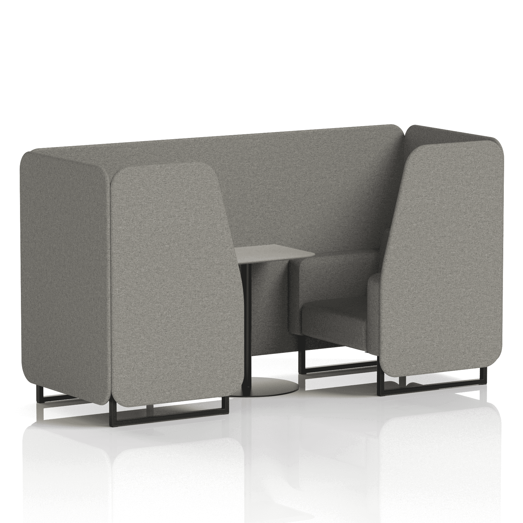 Brixworth Booth With Black Legs And Grey Table In Single Tone 2 Seater Olive Panels And Sofa Band 1 - Rivet