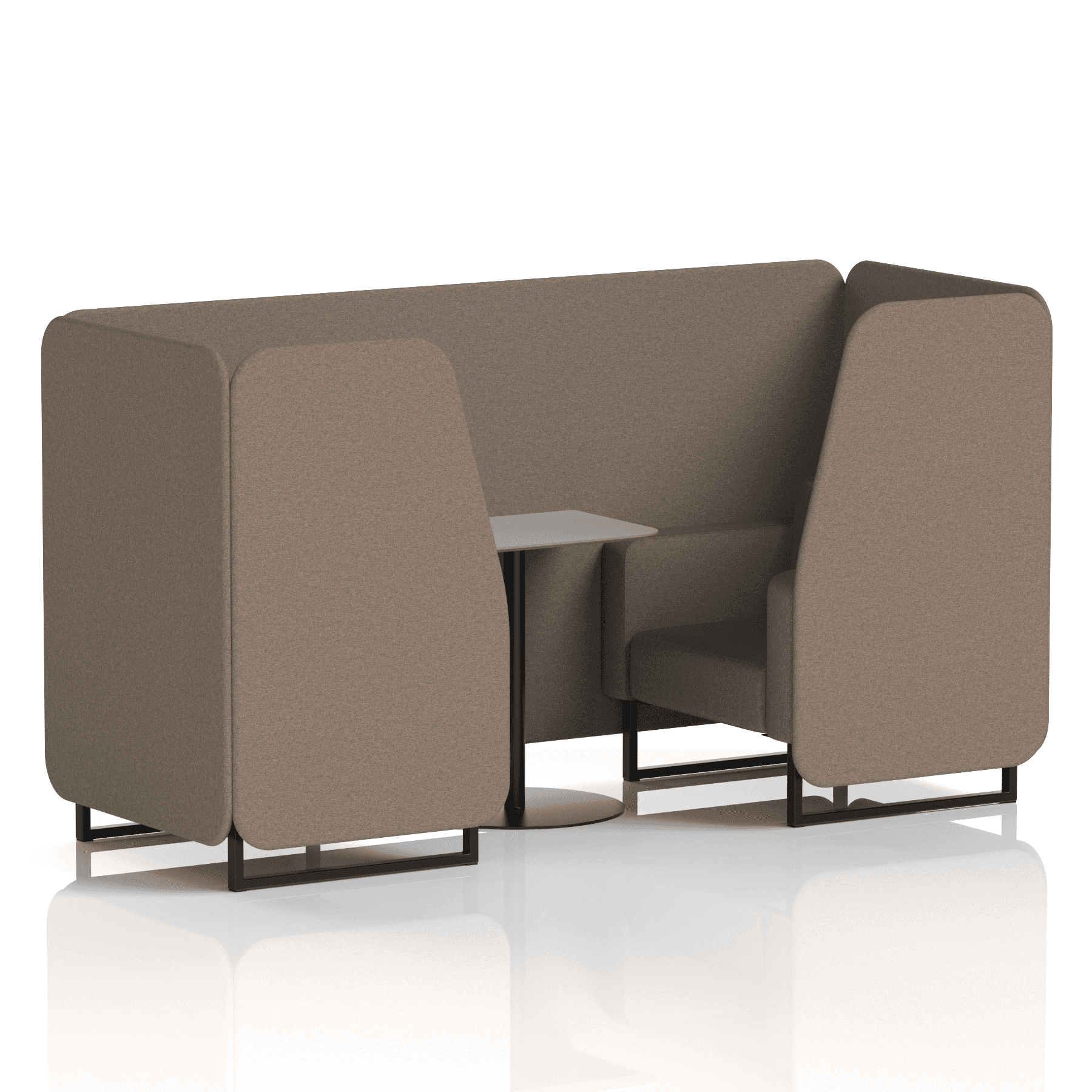 Brixworth Booth With Black Legs And Grey Table In Single Tone 6 Seater Olive Panels And Sofa Band 1 - Rivet