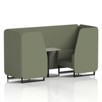 Brixworth Booth With Black Legs And Grey Table In Single Tone 4 Seater Prime Panels And Sofa Band 1 - Rivet