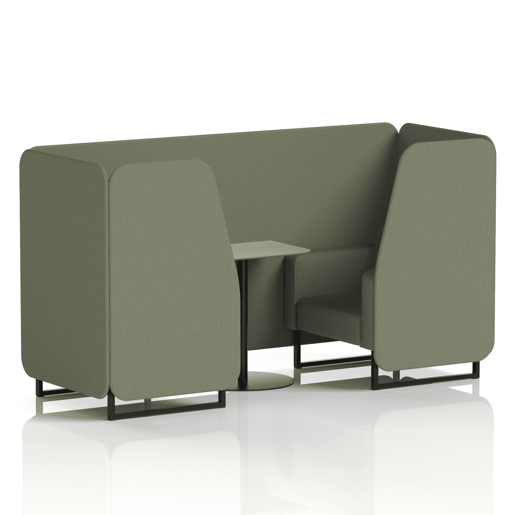 Brixworth Booth With Black Legs And Grey Table In Single Tone 4 Seater Prime Panels And Sofa Band 1 - Rivet