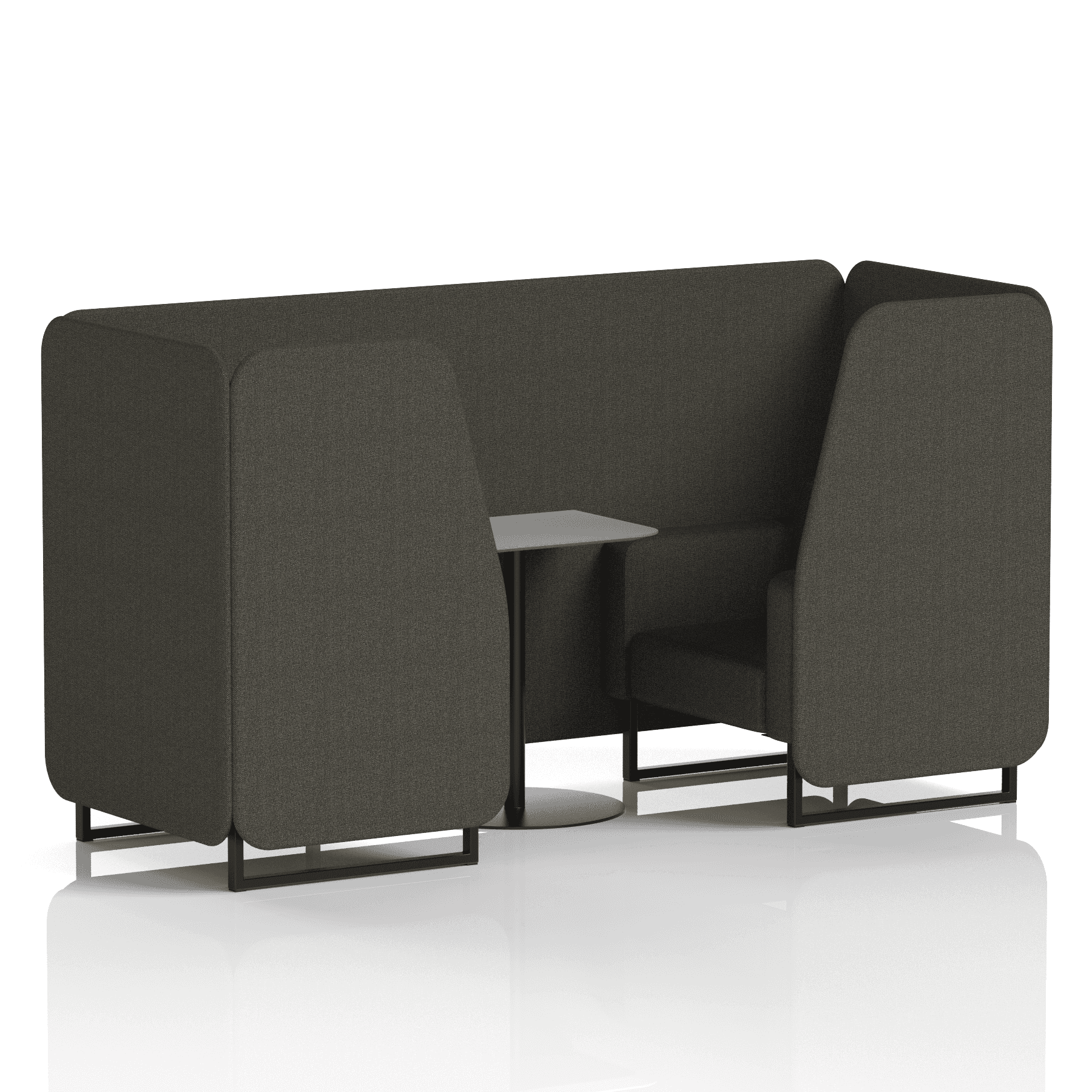 Brixworth Booth With Black Legs And Grey Table In Single Tone 2 Seater Vitreous Panels And Sofa Band 1 - Rivet