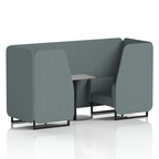 Brixworth Booth With Black Legs And Grey Table In Single Tone 6 Seater Vitreous Panels And Sofa Band 1 - Rivet