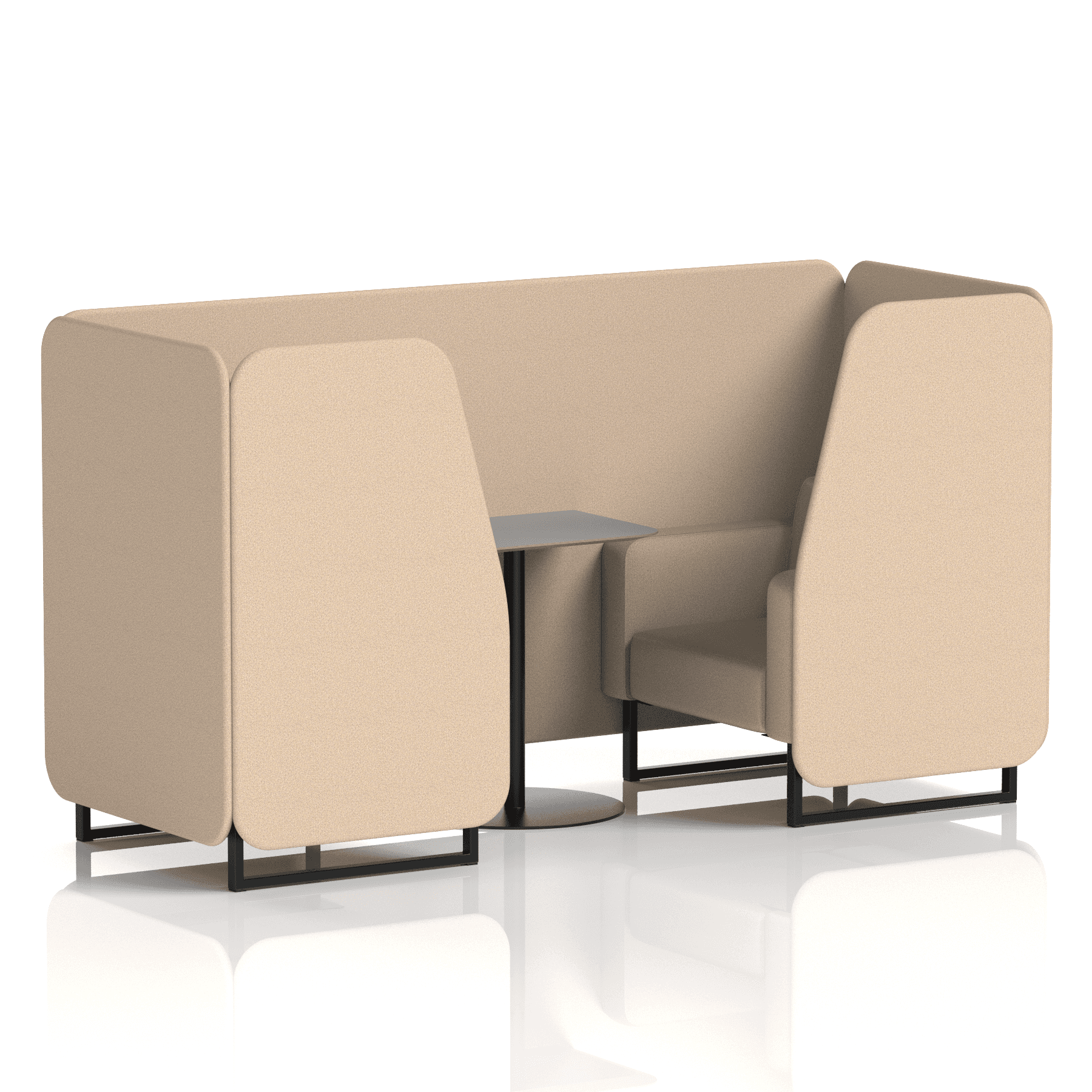 Brixworth Booth With Black Legs And Grey Table In Single Tone 2 Seater Arithmetic Panels And Sofa Band 2 - X2