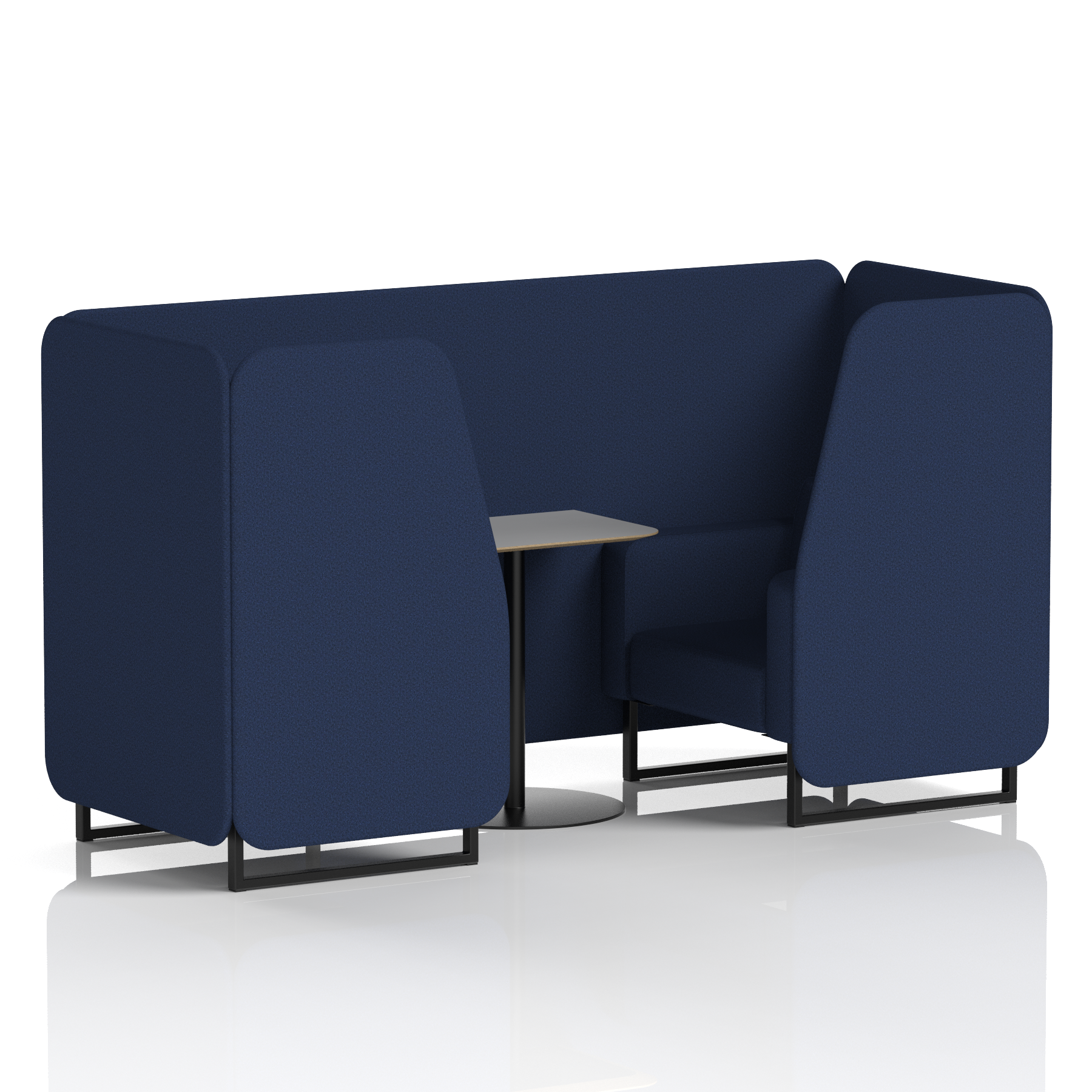 Brixworth Booth With Black Legs And Grey Table In Single Tone 4 Seater Arithmetic Panels And Sofa Band 2 - X2