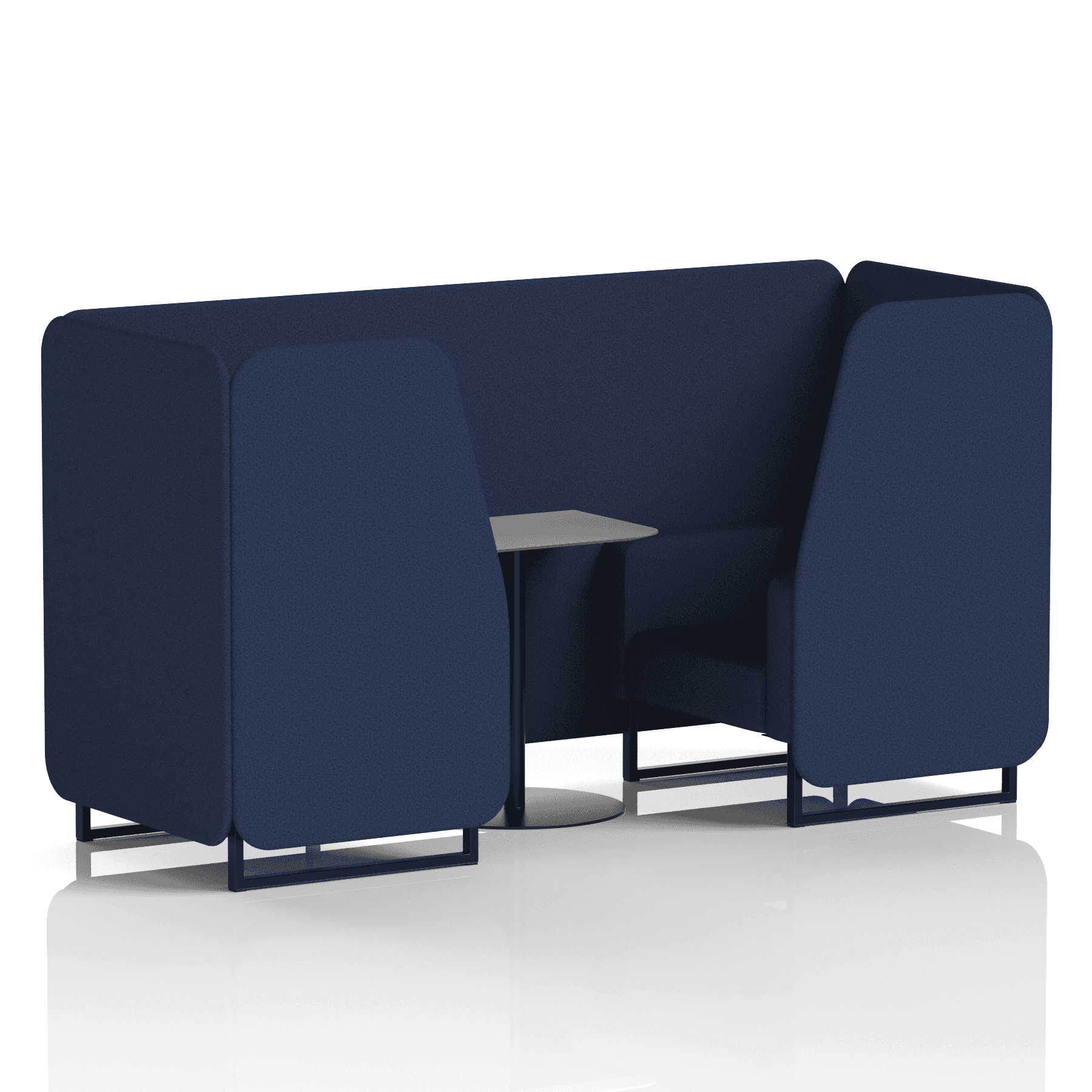 Brixworth Booth With Black Legs And Grey Table In Single Tone 4 Seater Arithmetic Panels And Sofa Band 2 - X2