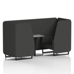 Brixworth Booth With Black Legs And Grey Table In Single Tone 6 Seater Arithmetic Panels And Sofa Band 2 - X2