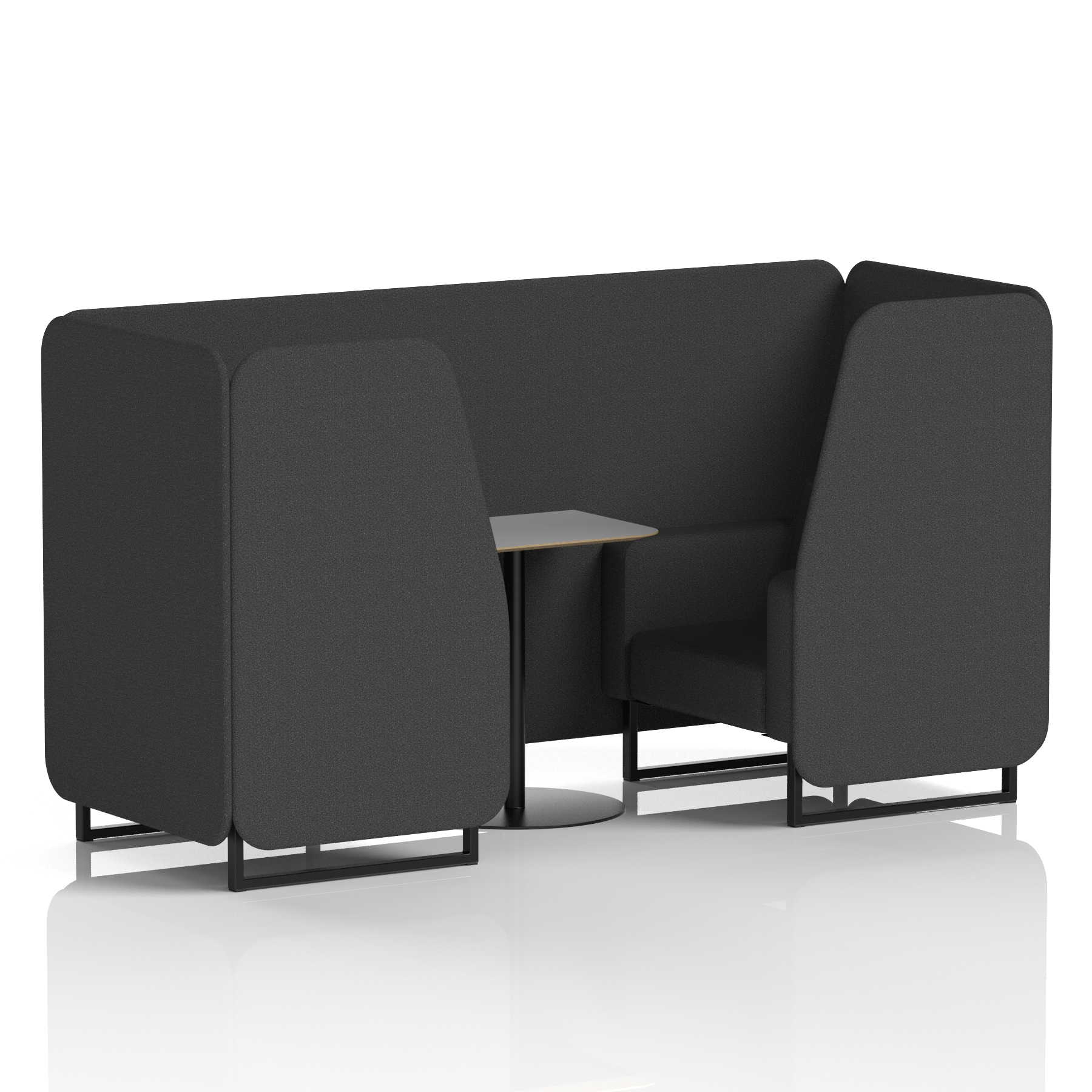 Brixworth Booth With Black Legs And Grey Table In Single Tone 6 Seater Arithmetic Panels And Sofa Band 2 - X2