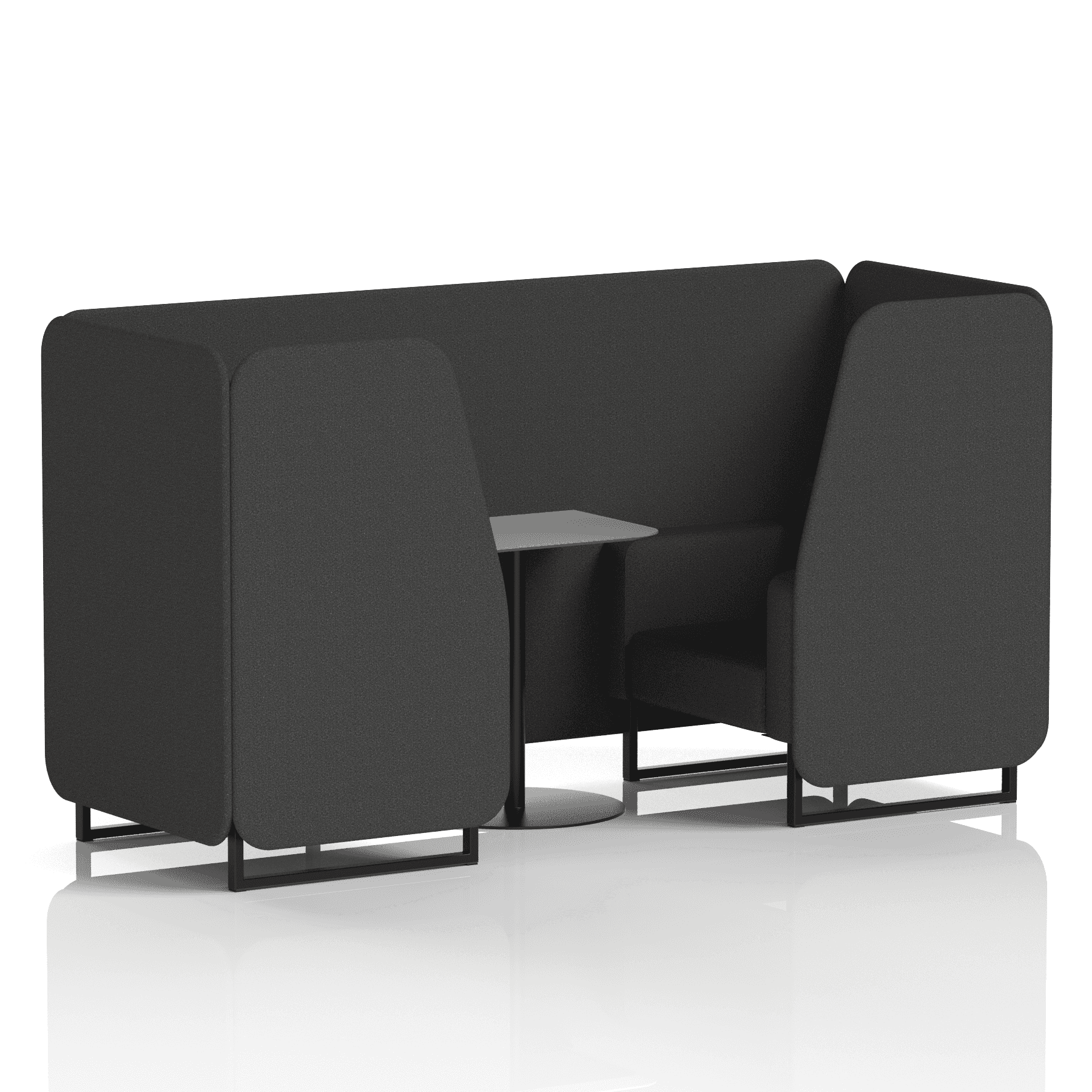 Brixworth Booth With Black Legs And Grey Table In Single Tone 6 Seater Arithmetic Panels And Sofa Band 2 - X2