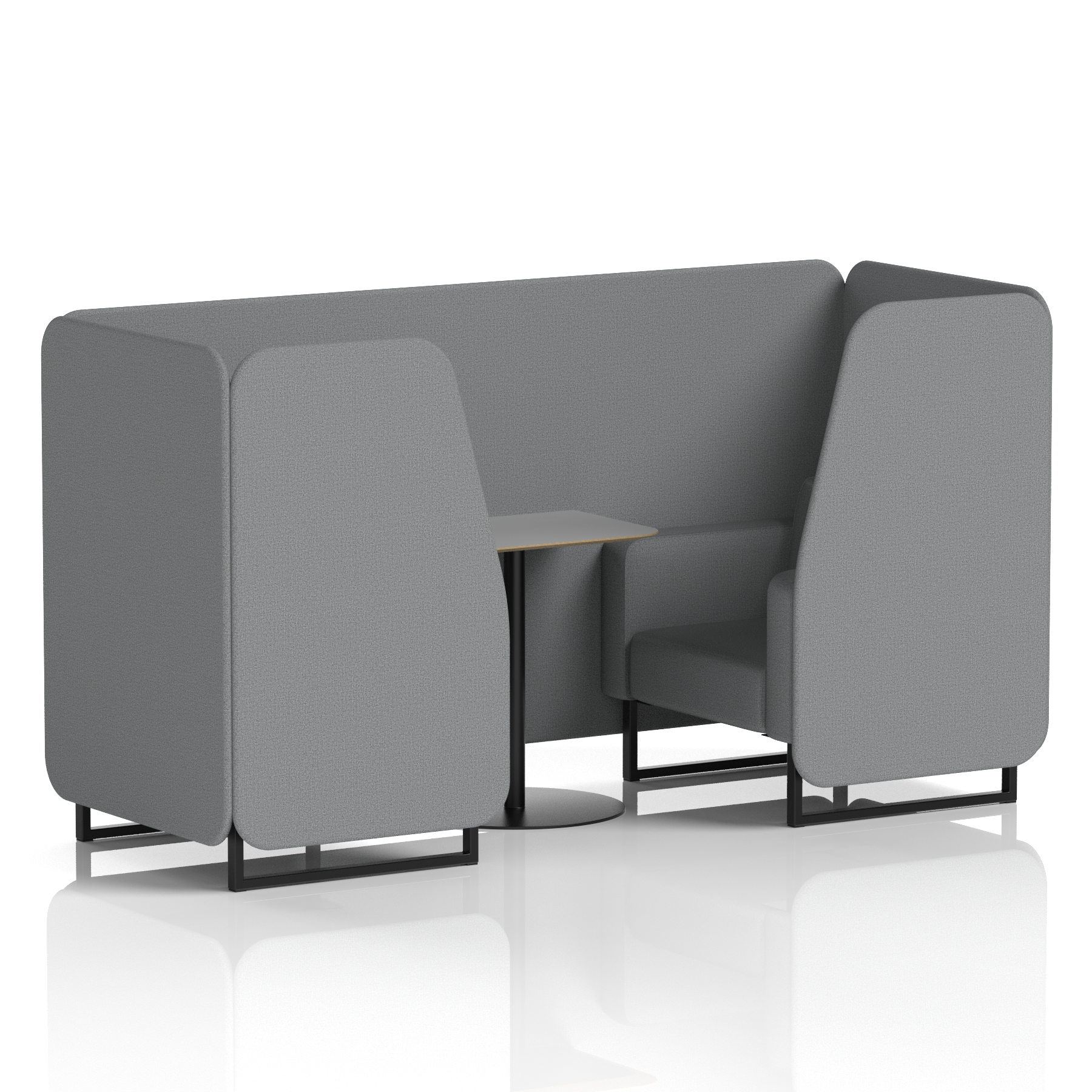 Brixworth Booth With Black Legs And Grey Table In Single Tone 4 Seater Calculus Panels And Sofa Band 2 - X2