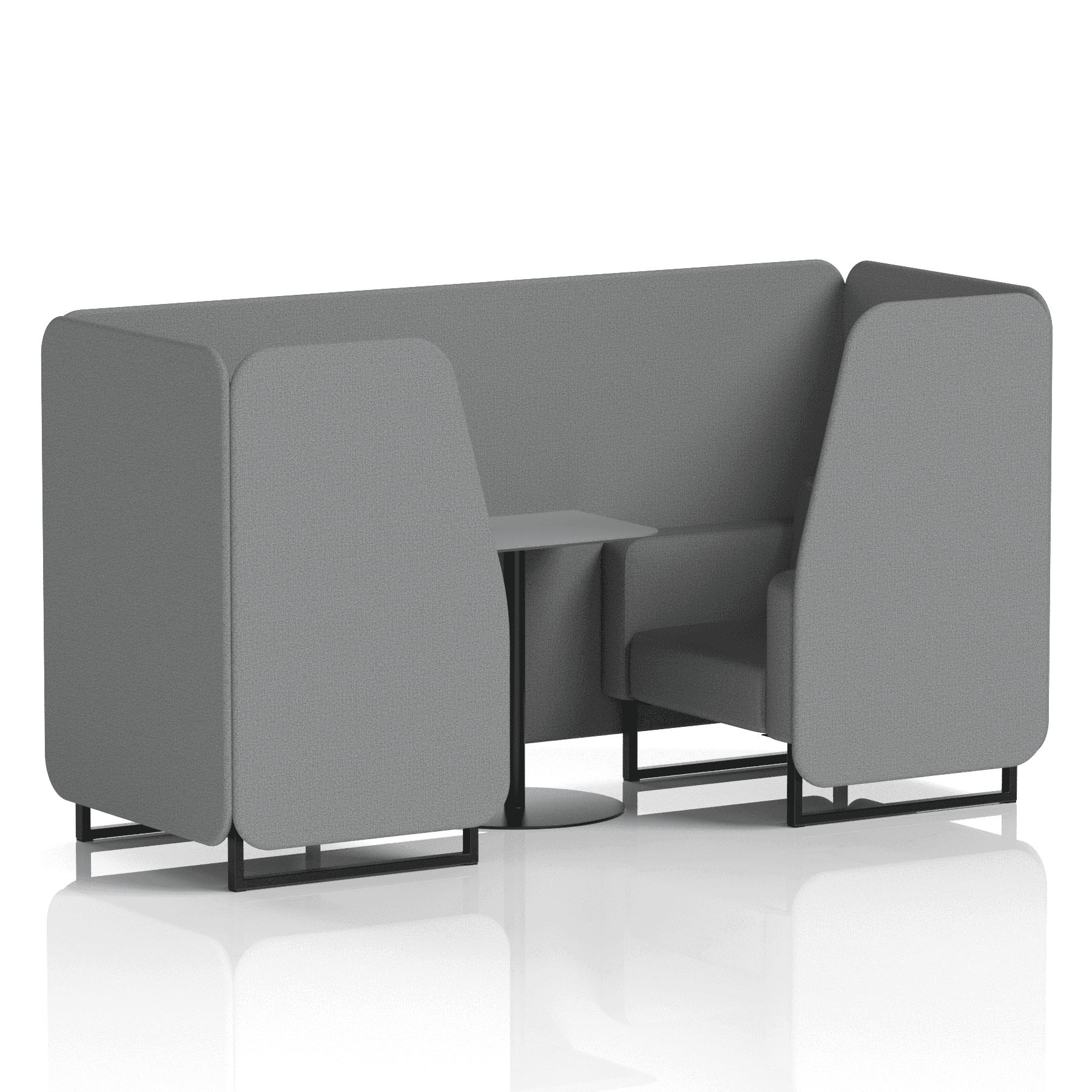 Brixworth Booth With Black Legs And Grey Table In Single Tone 4 Seater Calculus Panels And Sofa Band 2 - X2