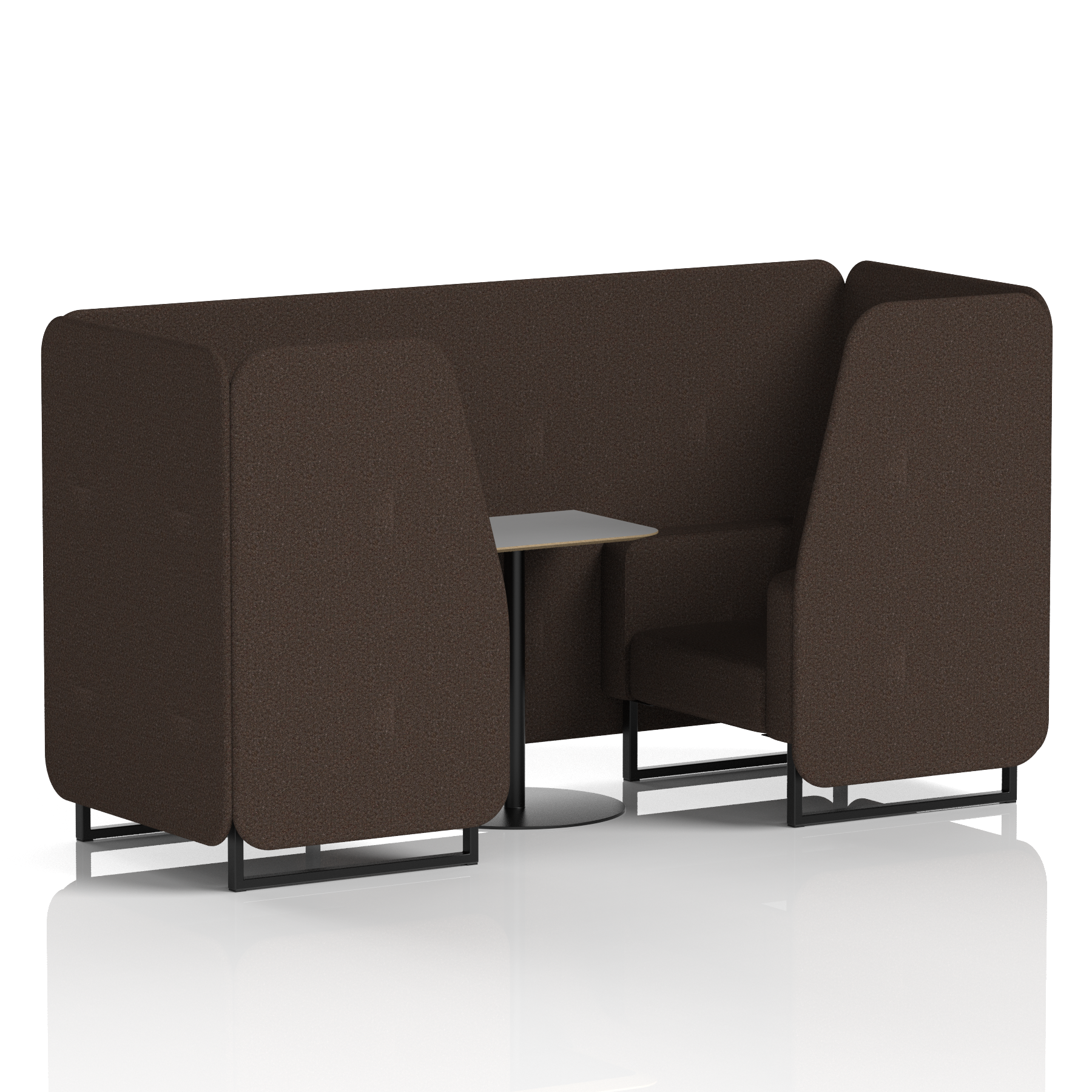 Brixworth Booth With Black Legs And Grey Table In Single Tone 6 Seater Calculus Panels And Sofa Band 2 - X2