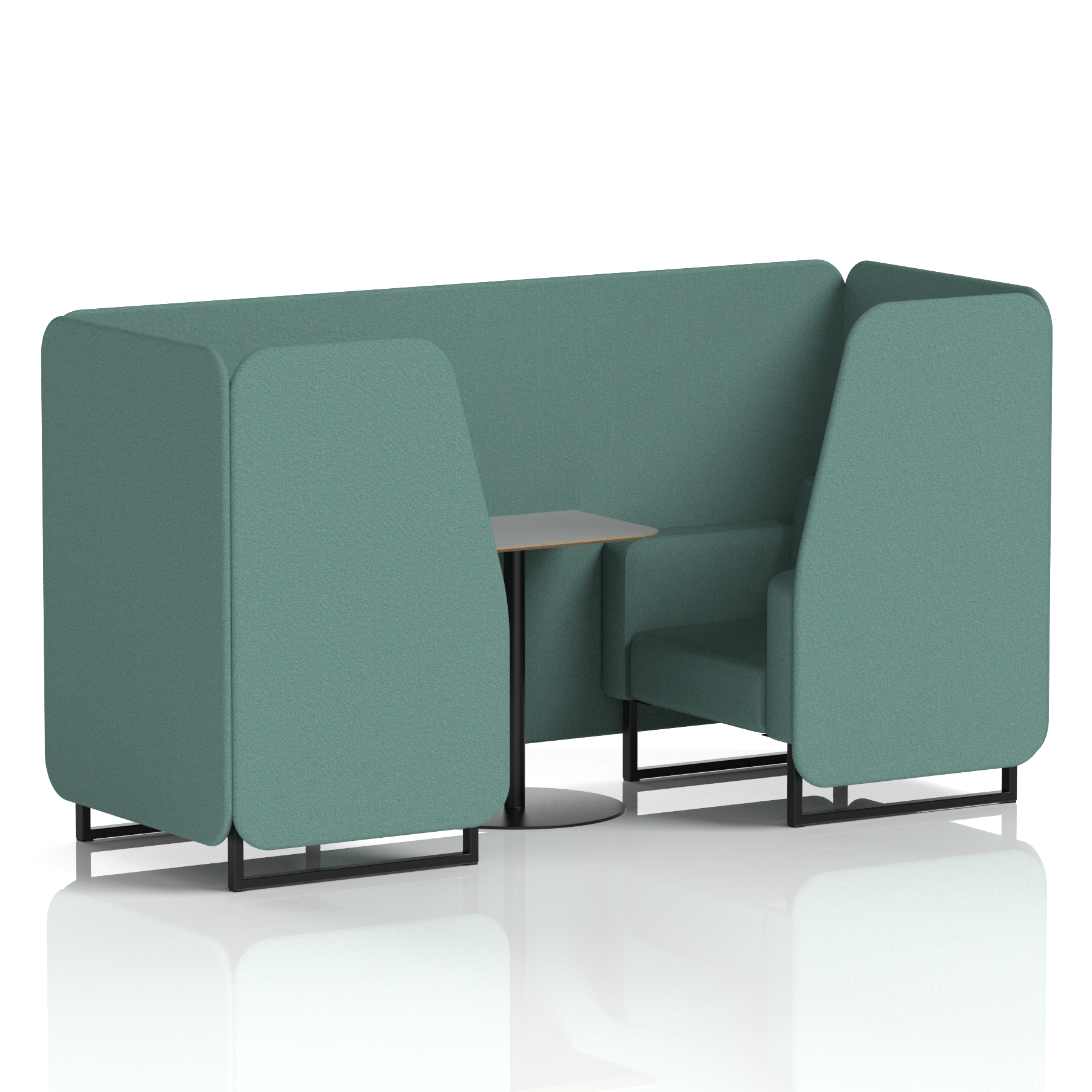 Brixworth Booth With Black Legs And Grey Table In Single Tone 2 Seater Diameter Panels And Sofa Band 2 - X2