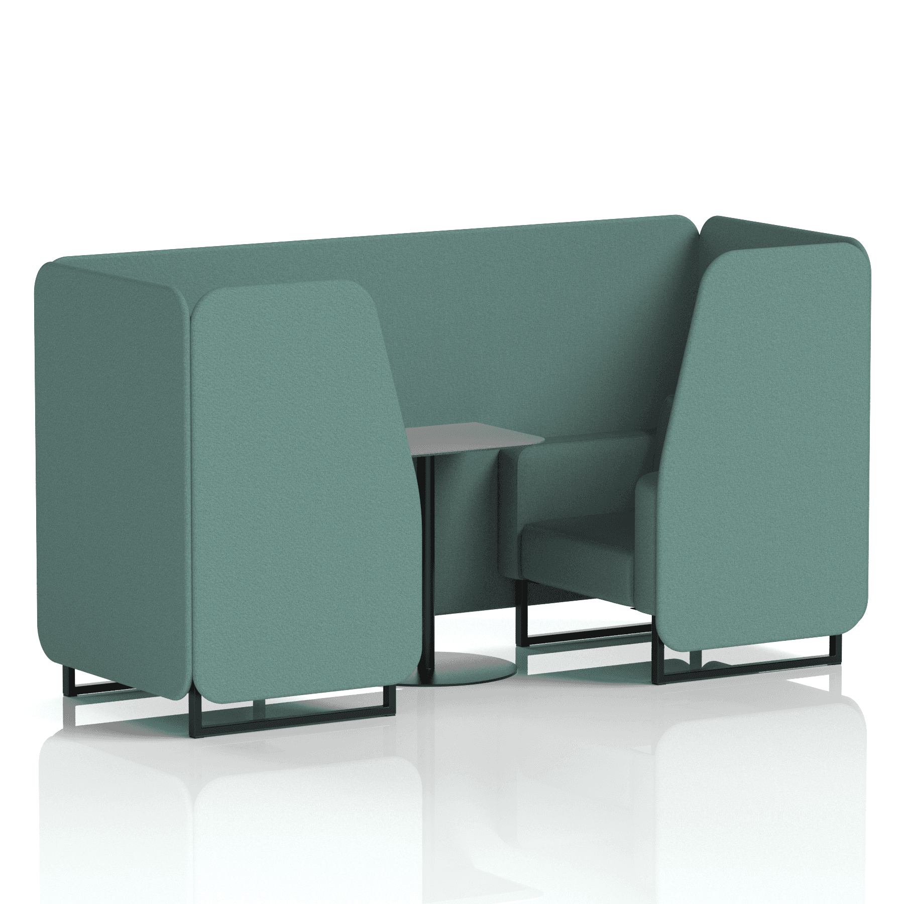 Brixworth Booth With Black Legs And Grey Table In Single Tone 2 Seater Diameter Panels And Sofa Band 2 - X2