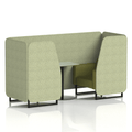 Brixworth Booth With Black Legs And Grey Table In Two Tone 4 Seater Burnish Panels And Olive Sofa Band 1 - Rivet