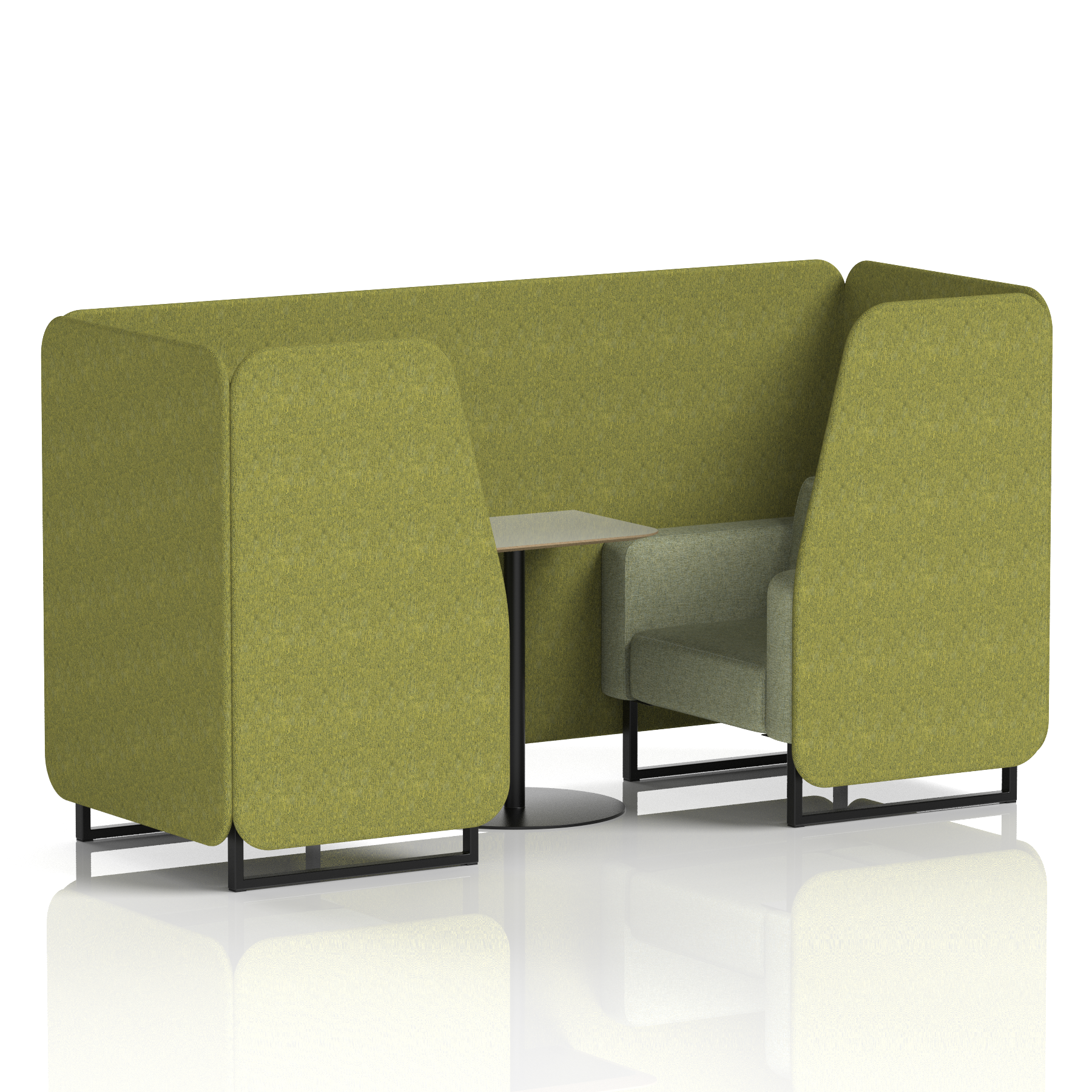 Brixworth Booth With Black Legs And Grey Table In Two Tone 2 Seater Charcoal Panels And Vitreous Sofa Band 1 - Rivet