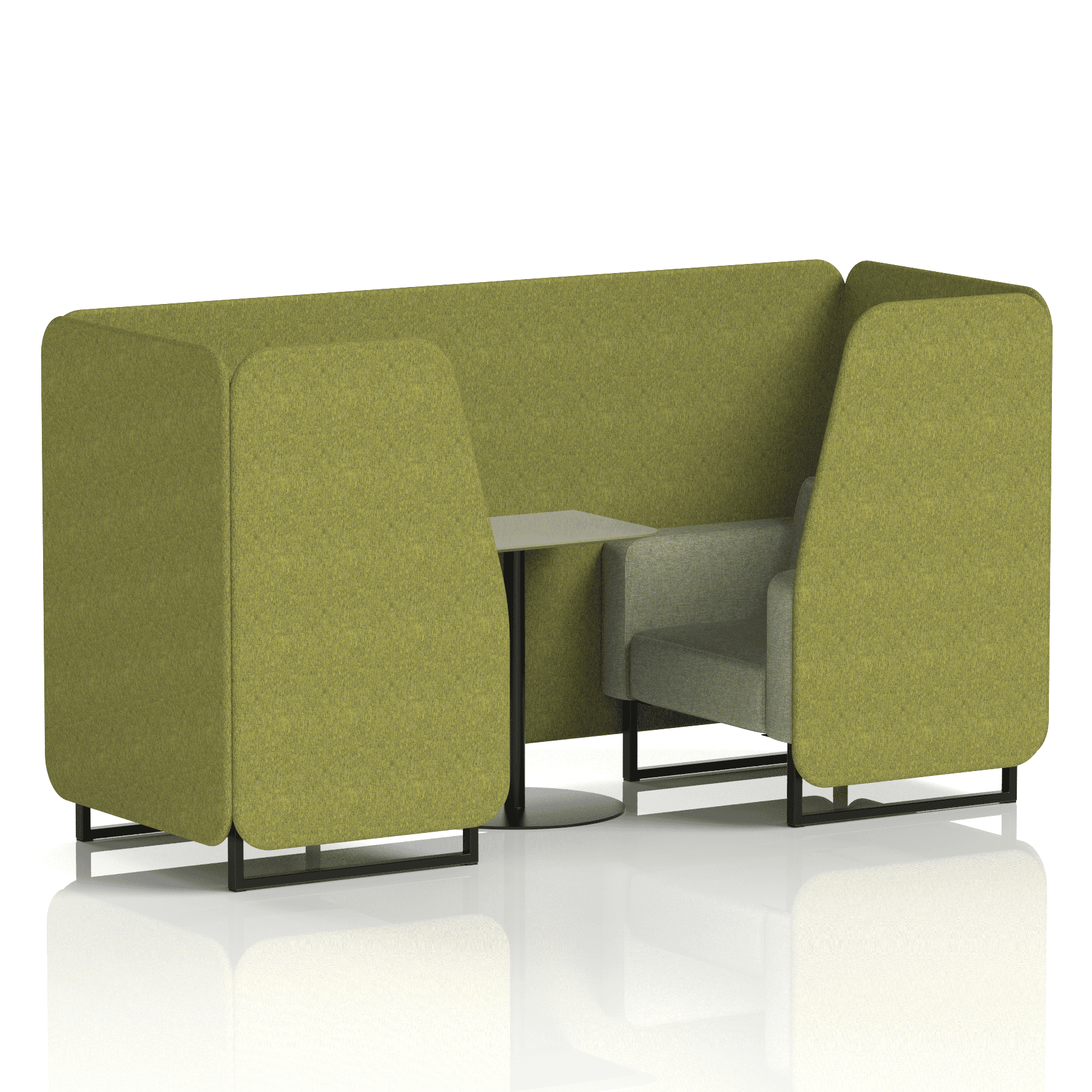 Brixworth Booth With Black Legs And Grey Table In Two Tone 2 Seater Charcoal Panels And Vitreous Sofa Band 1 - Rivet