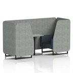 Brixworth Booth With Black Legs And Grey Table In Two Tone 4 Seater Charcoal Panels And Vitreous Sofa Band 1 - Rivet