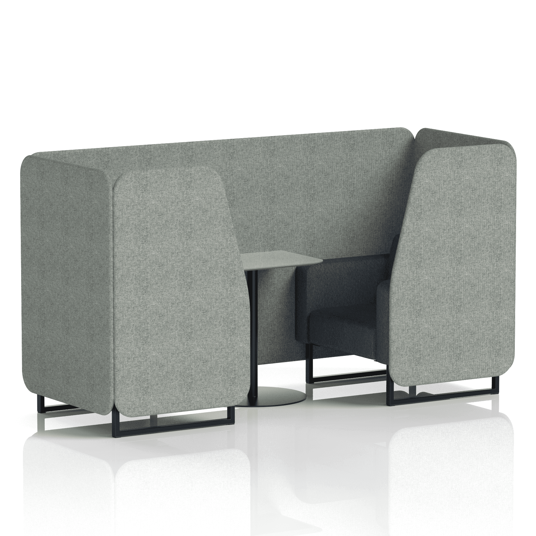 Brixworth Booth With Black Legs And Grey Table In Two Tone 4 Seater Charcoal Panels And Vitreous Sofa Band 1 - Rivet