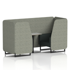 Brixworth Booth With Black Legs And Grey Table In Two Tone 6 Seater Charcoal Panels And Vitreous Sofa Band 1 - Rivet