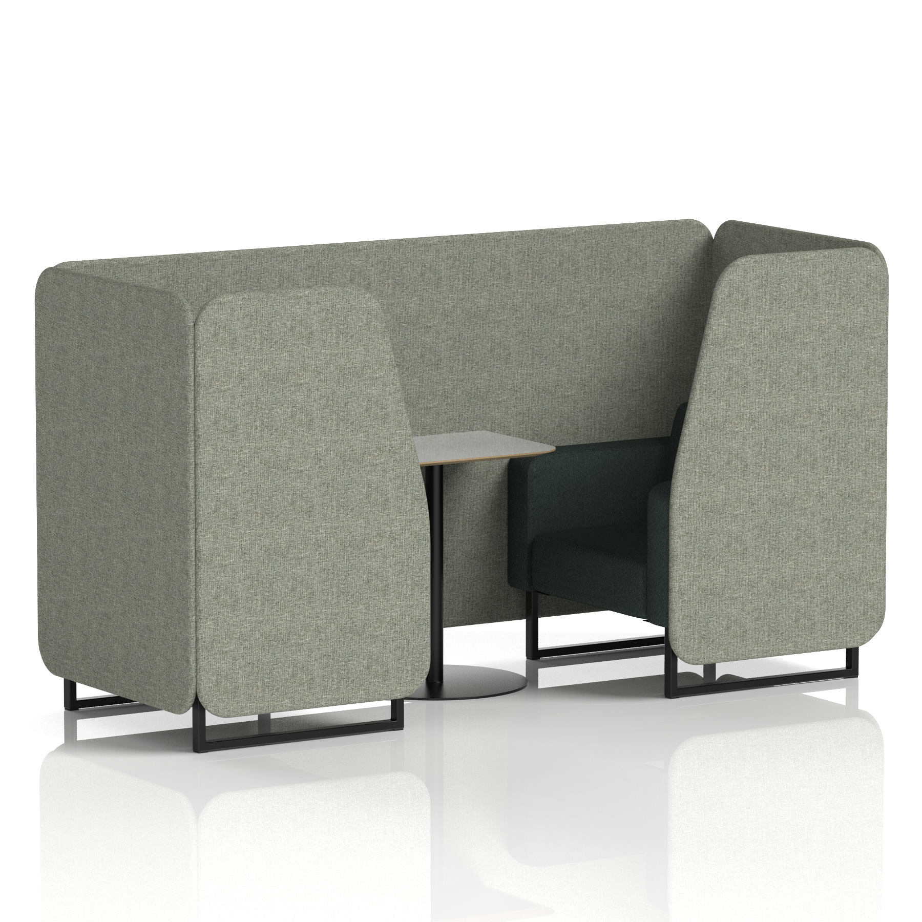 Brixworth Booth With Black Legs And Grey Table In Two Tone 6 Seater Charcoal Panels And Vitreous Sofa Band 1 - Rivet