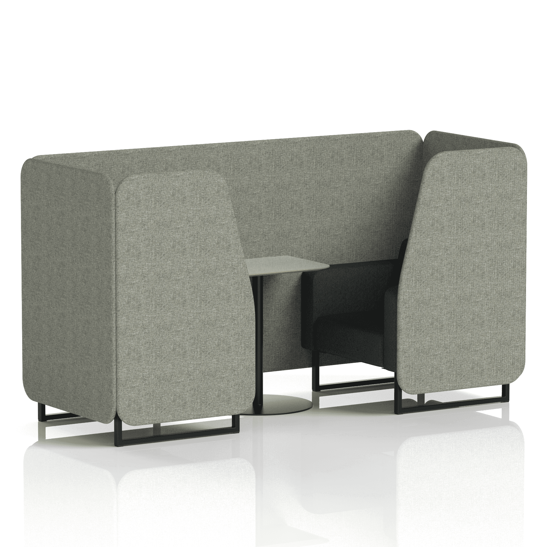 Brixworth Booth With Black Legs And Grey Table In Two Tone 6 Seater Charcoal Panels And Vitreous Sofa Band 1 - Rivet