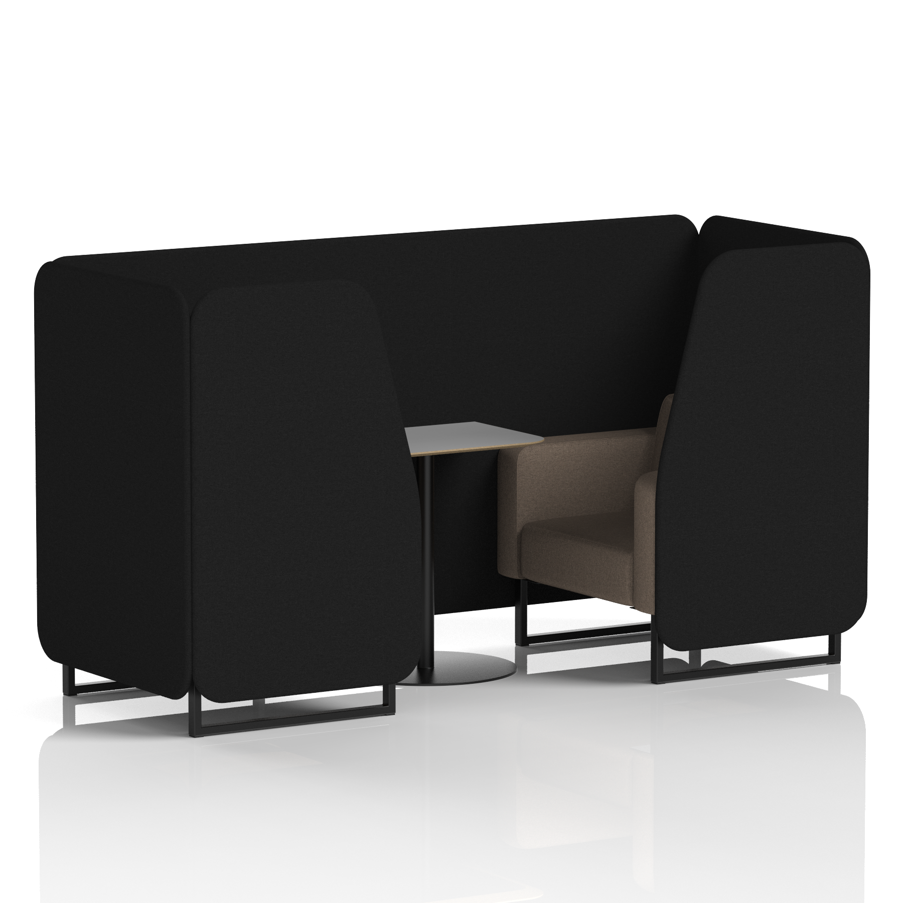 Brixworth Booth With Black Legs And Grey Table In Two Tone 6 Seater Crucible Panels And Prime Sofa Band 1 - Rivet