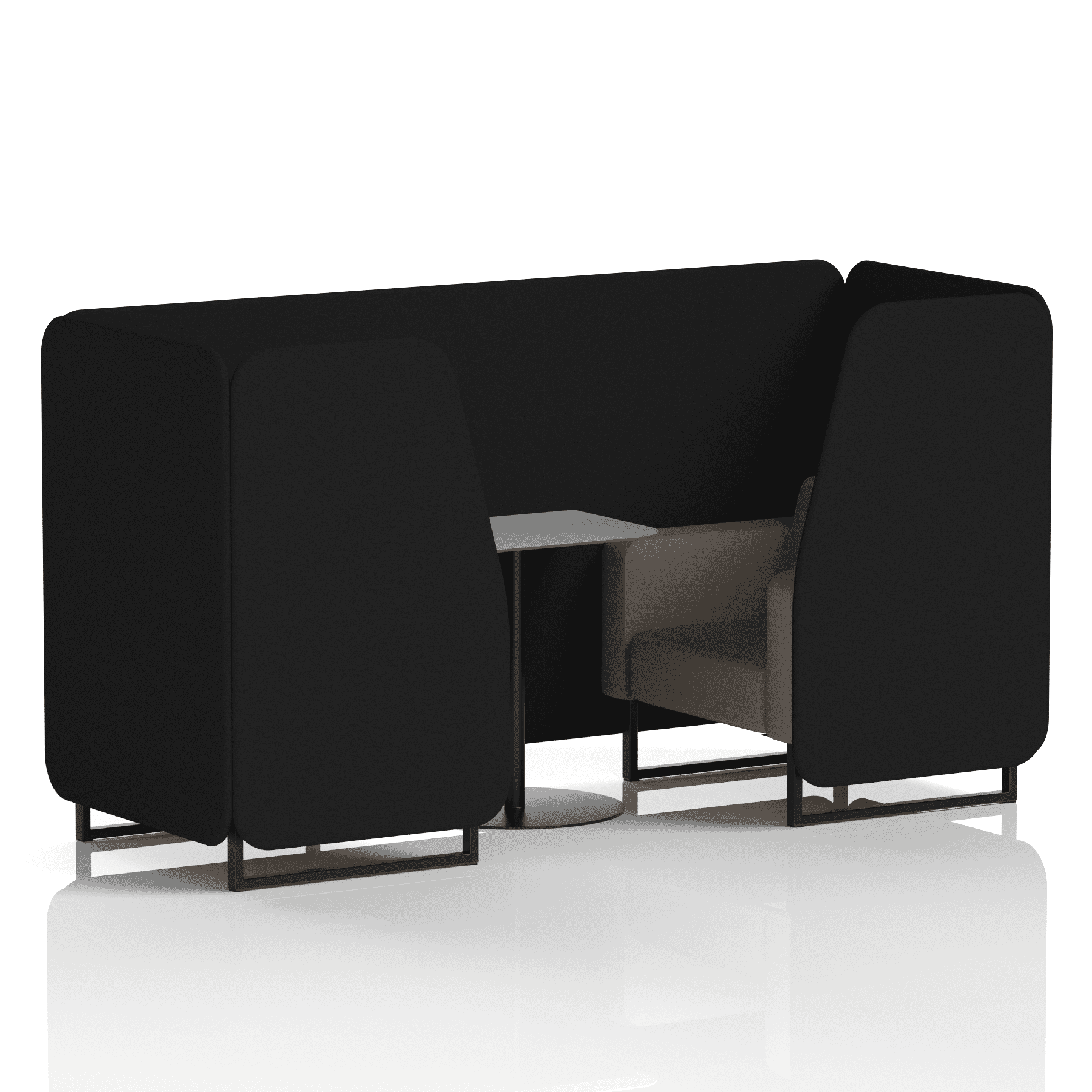 Brixworth Booth With Black Legs And Grey Table In Two Tone 6 Seater Crucible Panels And Prime Sofa Band 1 - Rivet
