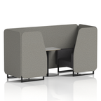 Brixworth Booth With Black Legs And Grey Table In Two Tone 2 Seater Olive Panels And Burnish Sofa Band 1 - Rivet