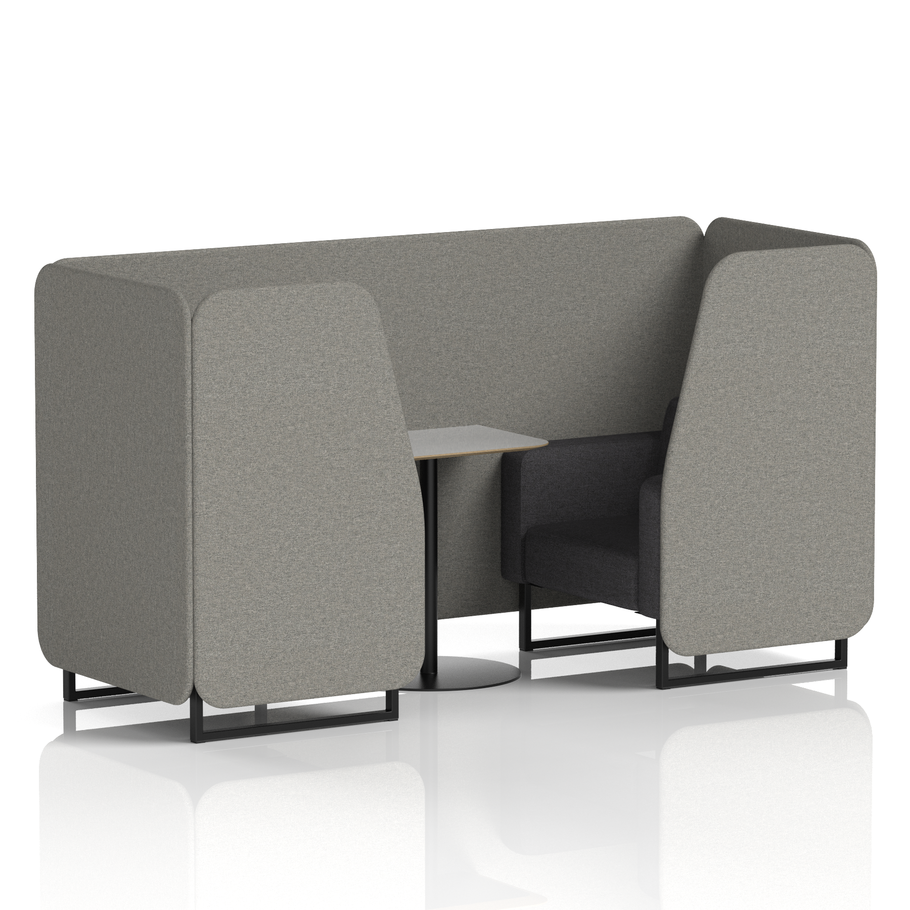 Brixworth Booth With Black Legs And Grey Table In Two Tone 2 Seater Olive Panels And Burnish Sofa Band 1 - Rivet