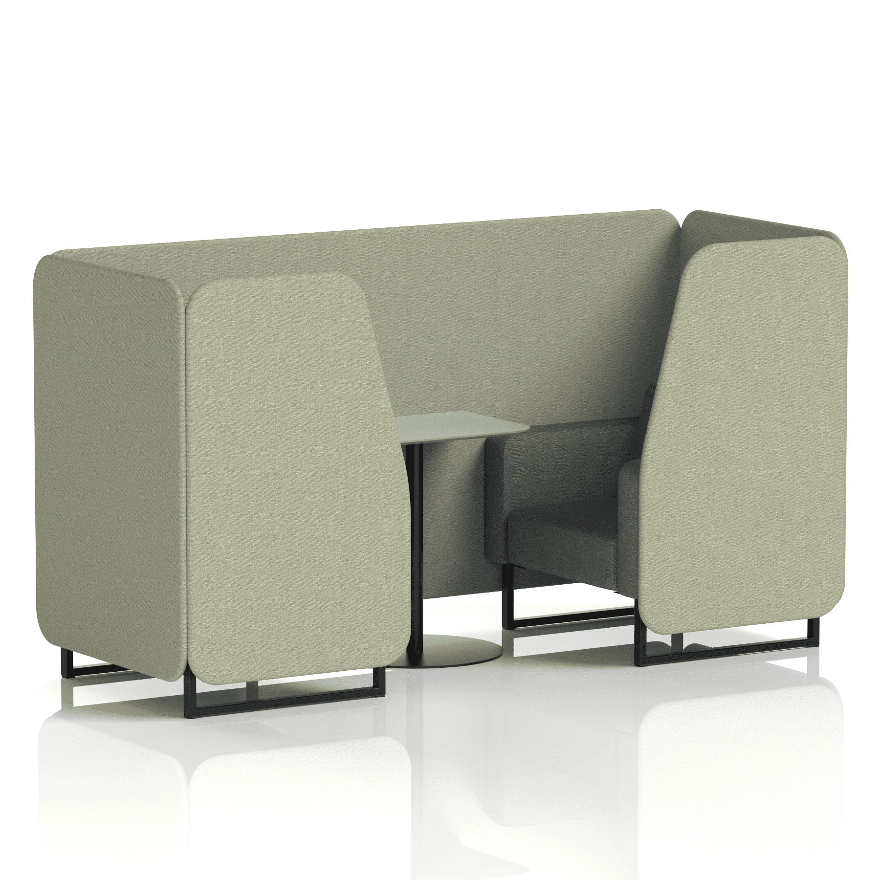 Brixworth Booth With Black Legs And Grey Table In Two Tone 6 Seater Prime Panels And Crucible Sofa Band 1 - Rivet
