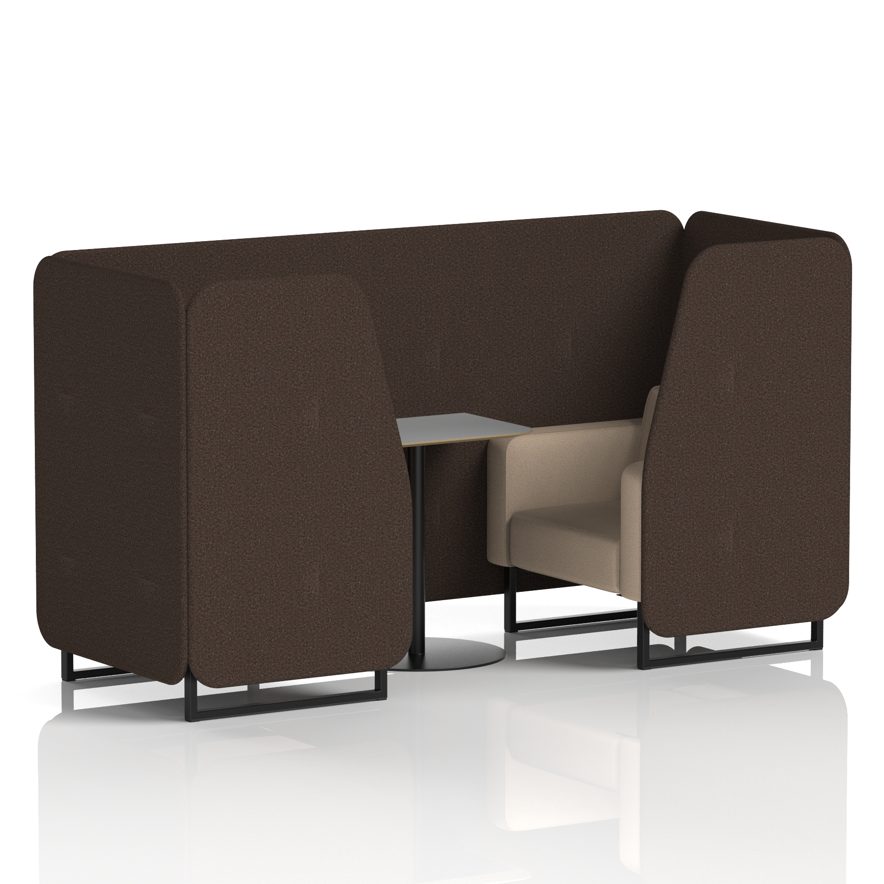 Brixworth Booth With Black Legs And Grey Table In Two Tone 6 Seater Calculus Panels And Polygon Sofa Band 2 - X2