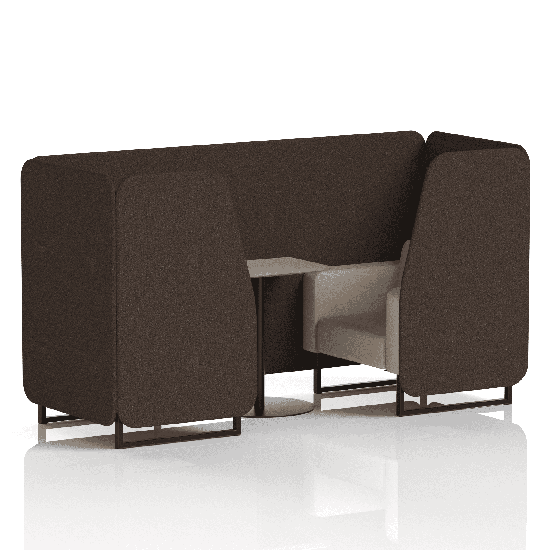 Brixworth Booth With Black Legs And Grey Table In Two Tone 6 Seater Calculus Panels And Polygon Sofa Band 2 - X2