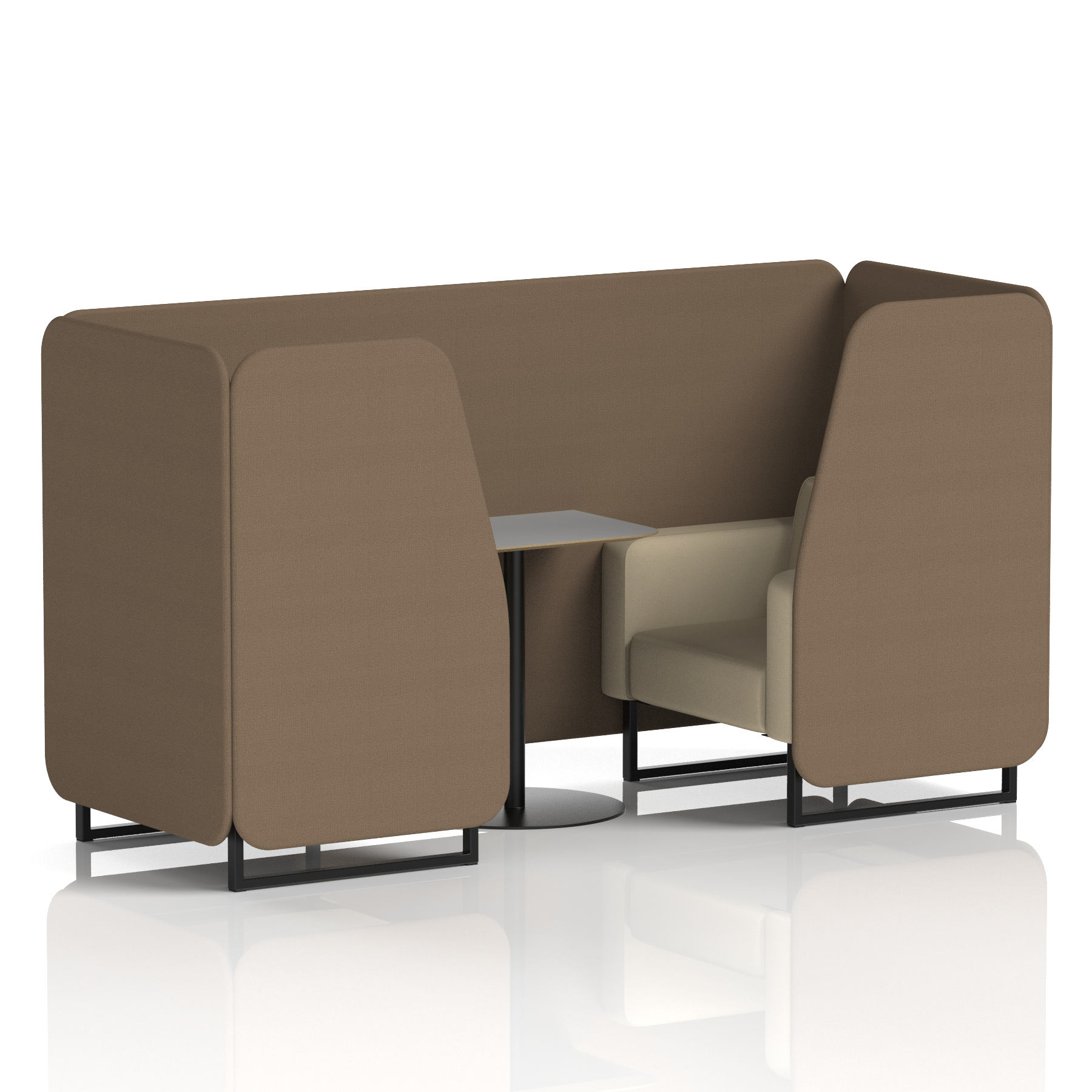 Brixworth Booth With Black Legs And Grey Table In Two Tone 6 Seater Diameter Panels And Theory Sofa Band 2 - X2