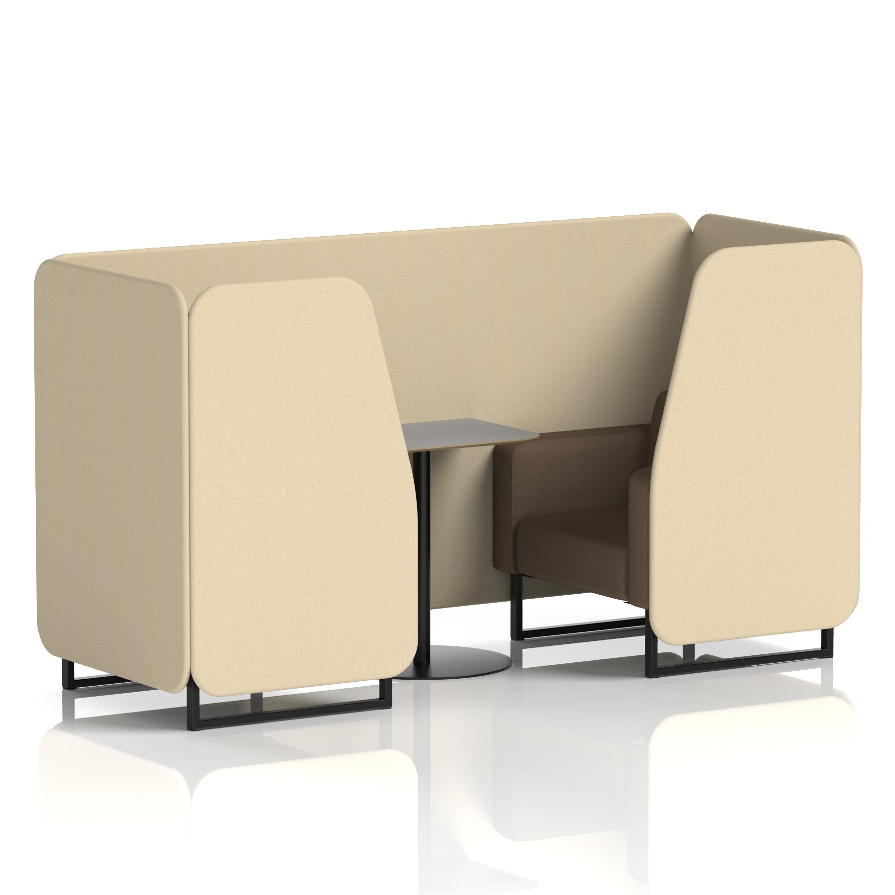 Brixworth Booth With Black Legs And Grey Table In Two Tone 6 Seater Number Panels And Arithmetic Sofa Band 2 - X2