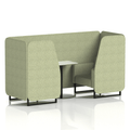 Brixworth Booth With Black Legs And White Table In Single Tone 4 Seater Burnish Panels And Sofa Band 1 - Rivet