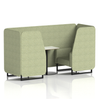 Brixworth Booth With Black Legs And White Table In Single Tone 4 Seater Burnish Panels And Sofa Band 1 - Rivet
