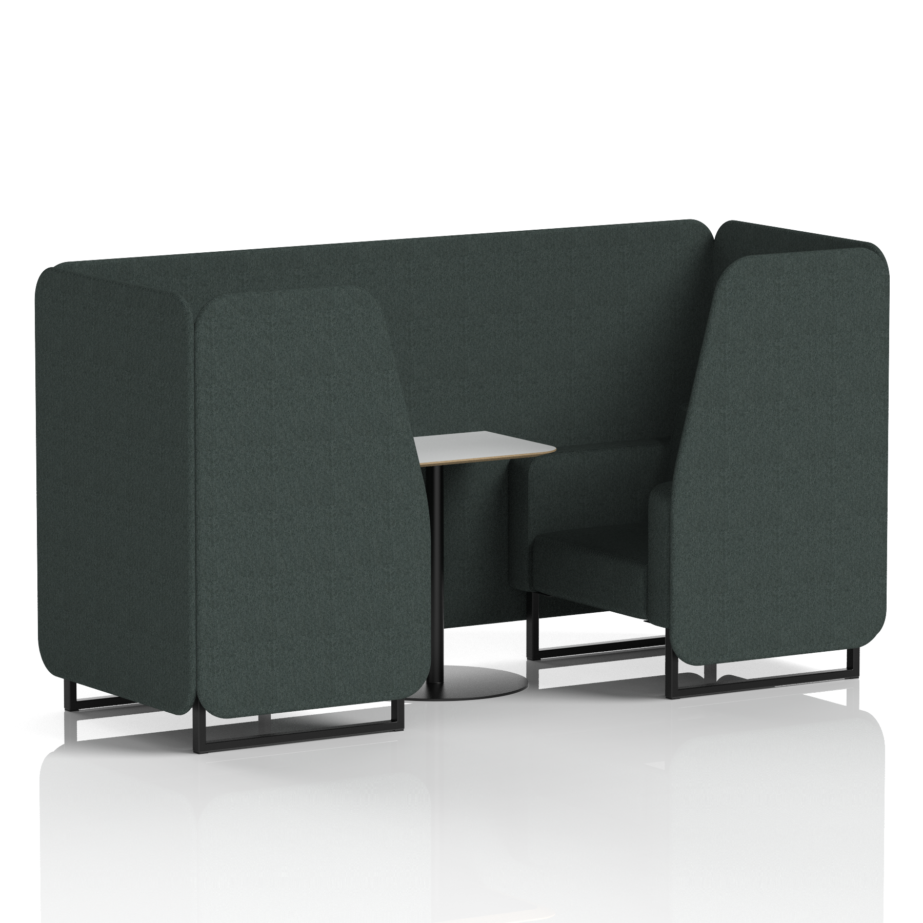 Brixworth Booth With Black Legs And White Table In Single Tone 6 Seater Burnish Panels And Sofa Band 1 - Rivet