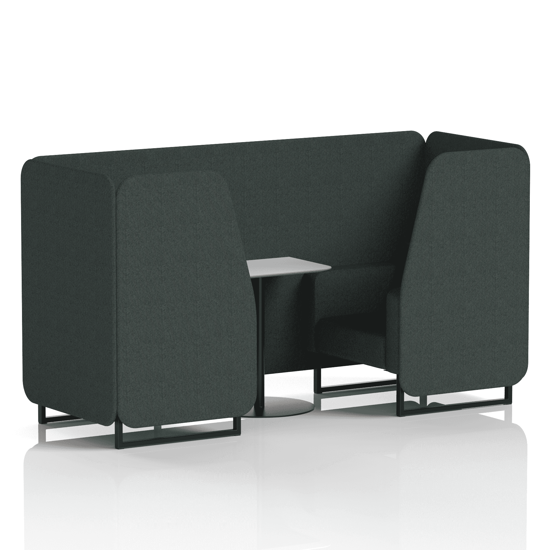 Brixworth Booth With Black Legs And White Table In Single Tone 6 Seater Burnish Panels And Sofa Band 1 - Rivet