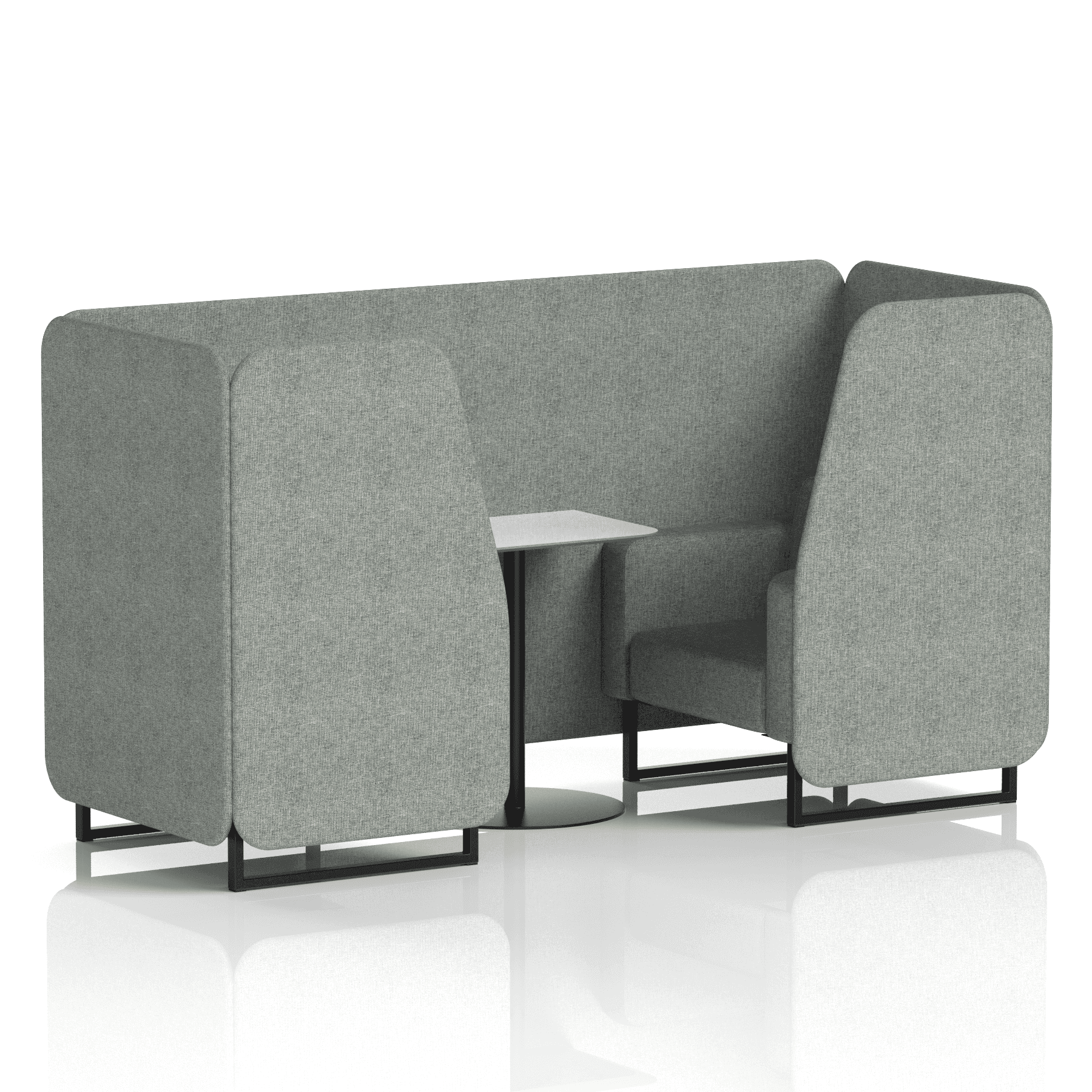 Brixworth Booth With Black Legs And White Table In Single Tone 2 Seater Burnish Panels And Sofa Band 1 - Rivet