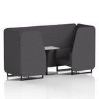 Brixworth Booth With Black Legs And White Table In Single Tone 2 Seater Crucible Panels And Sofa Band 1 - Rivet