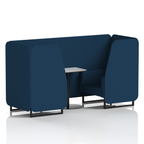Brixworth Booth With Black Legs And White Table In Single Tone 4 Seater Crucible Panels And Sofa Band 1 - Rivet