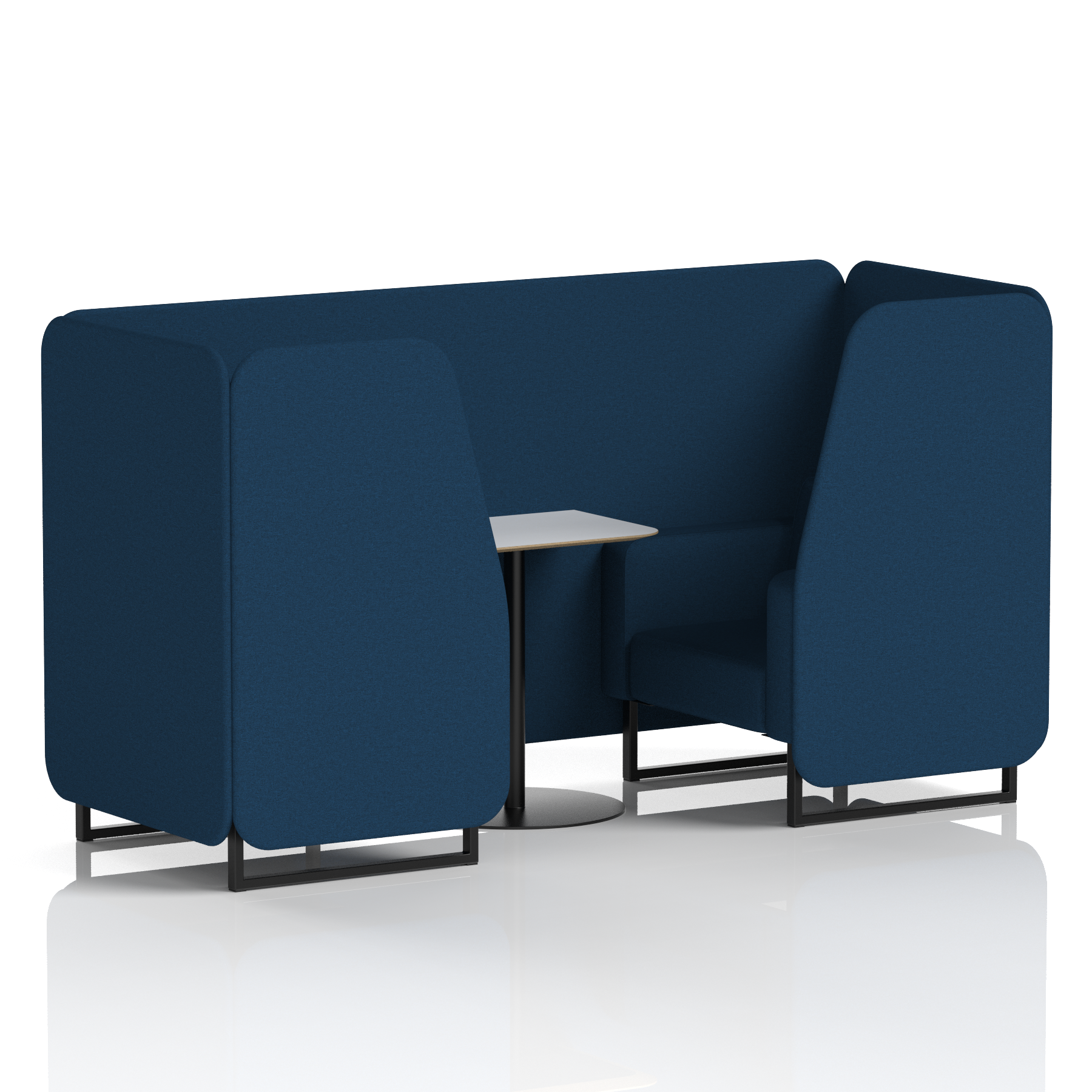 Brixworth Booth With Black Legs And White Table In Single Tone 4 Seater Crucible Panels And Sofa Band 1 - Rivet