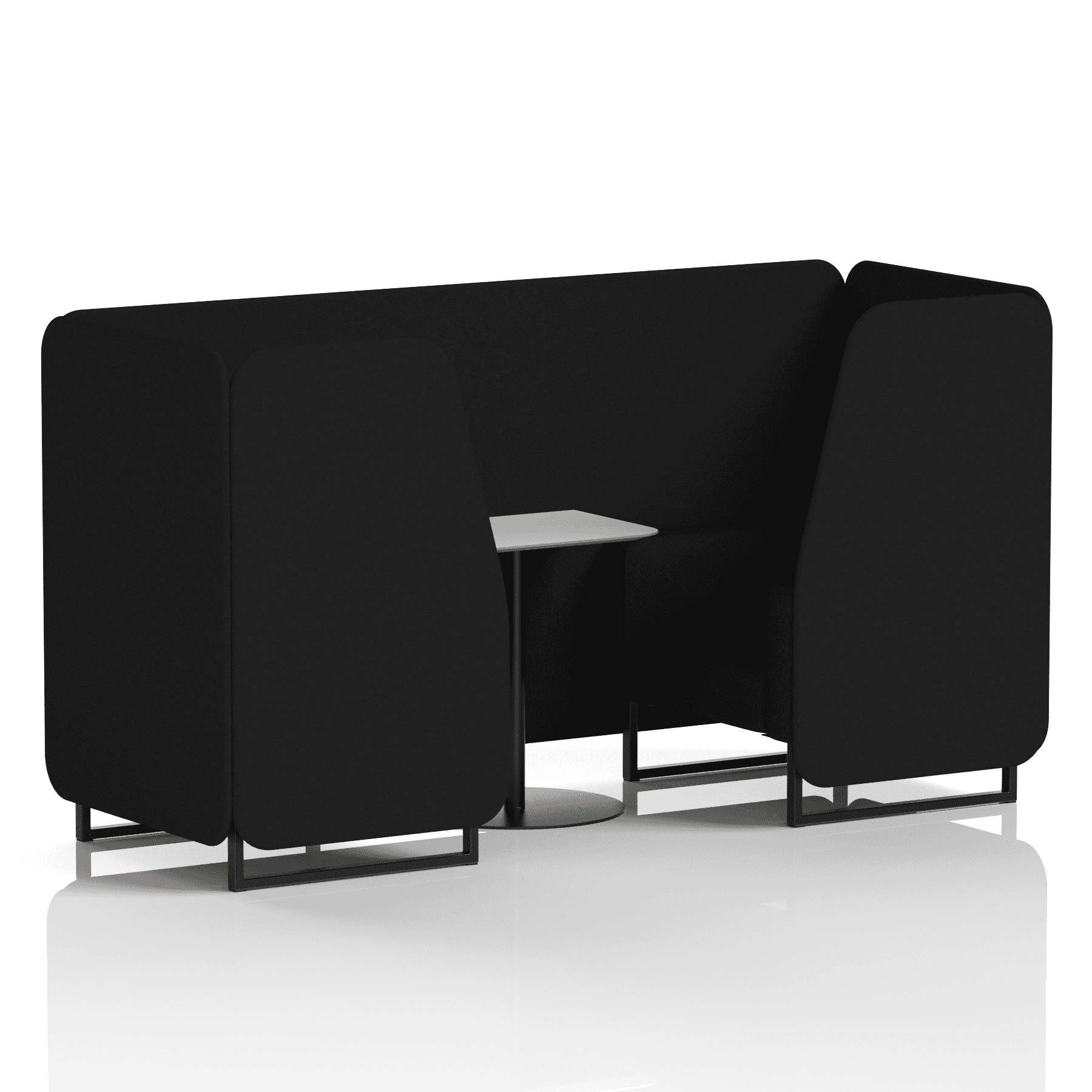Brixworth Booth With Black Legs And White Table In Single Tone 6 Seater Crucible Panels And Sofa Band 1 - Rivet
