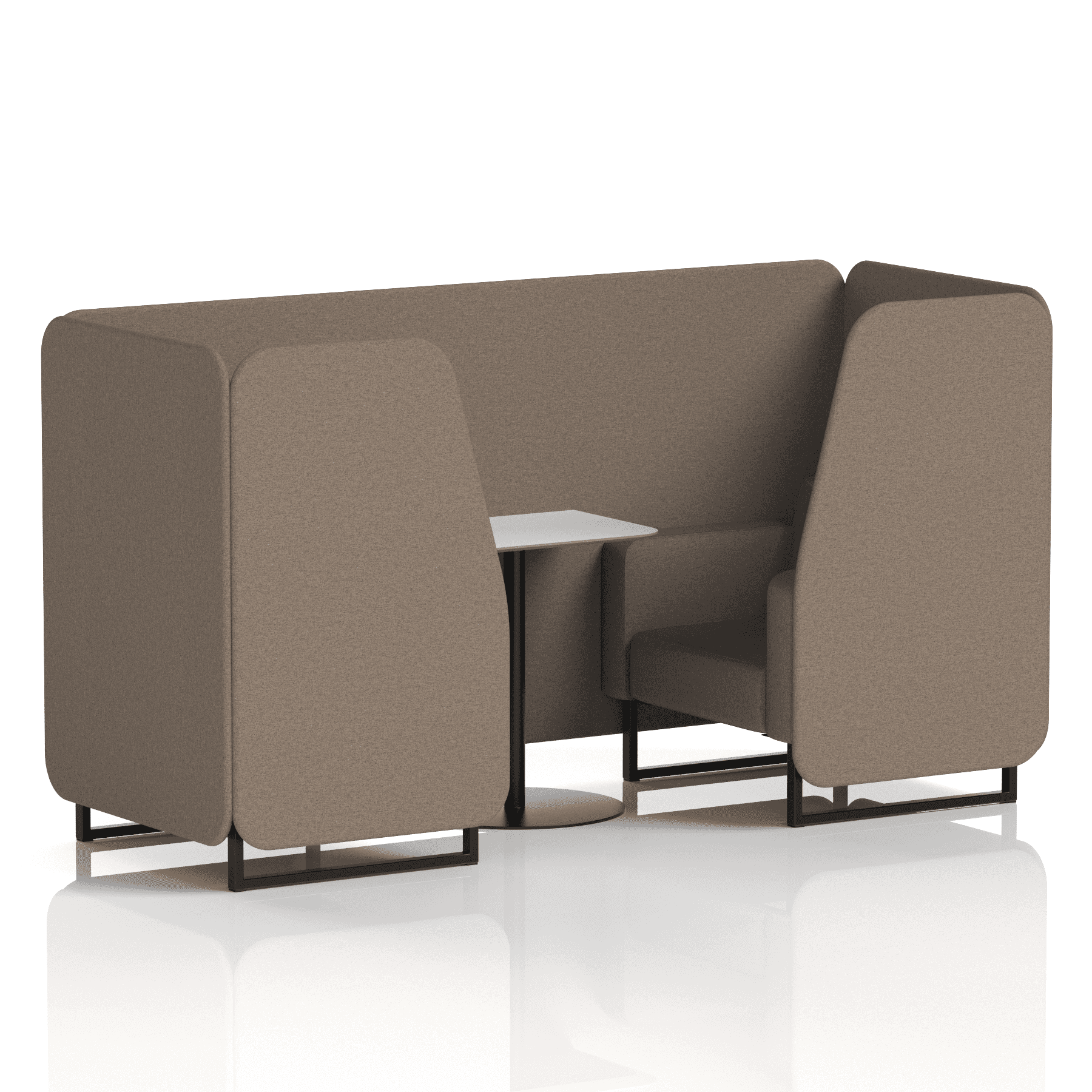 Brixworth Booth With Black Legs And White Table In Single Tone 6 Seater Olive Panels And Sofa Band 1 - Rivet