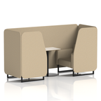 Brixworth Booth With Black Legs And White Table In Single Tone 4 Seater Vitreous Panels And Sofa Band 1 - Rivet