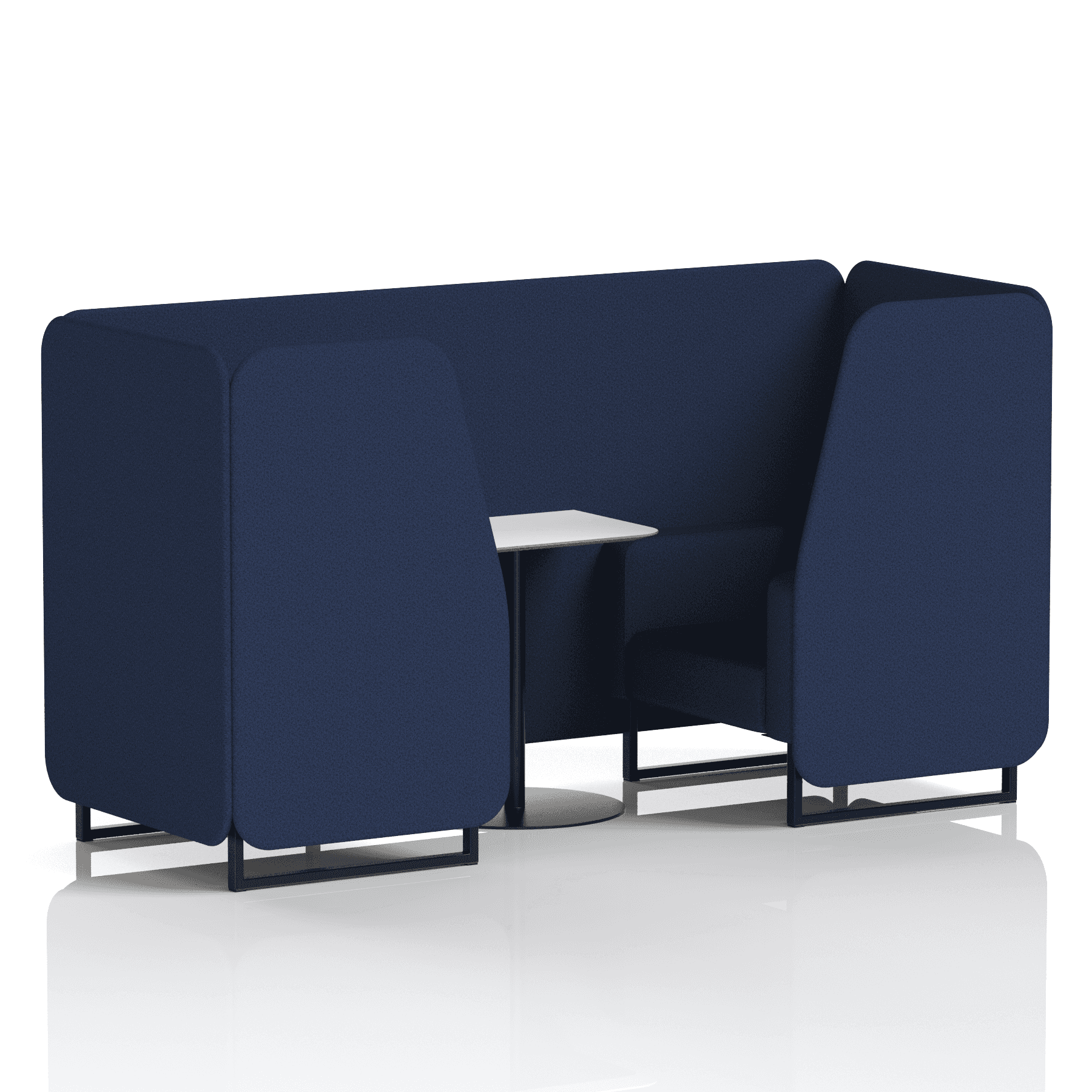 Brixworth Booth With Black Legs And White Table In Single Tone 4 Seater Arithmetic Panels And Sofa Band 2 - X2