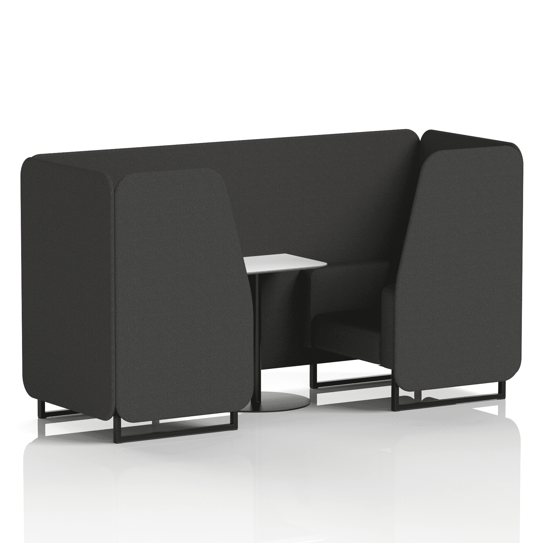 Brixworth Booth With Black Legs And White Table In Single Tone 6 Seater Arithmetic Panels And Sofa Band 2 - X2